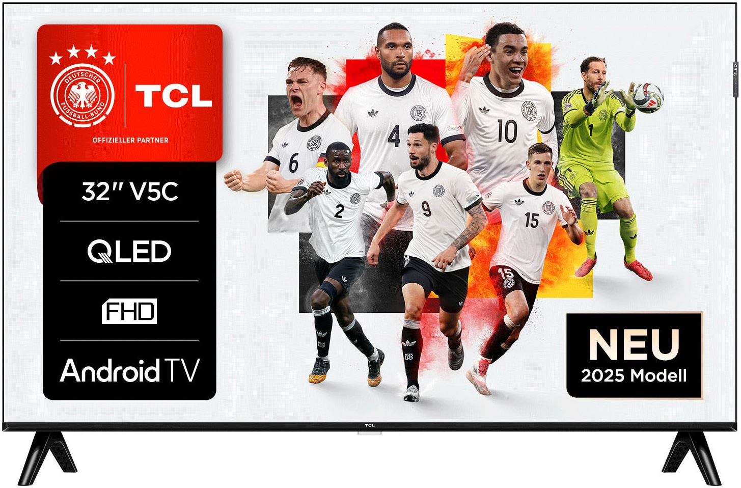 TCL QLED-Fernseher »32V5CX1« 80 cm/32 Full HD Android TV Dolby Audio, HDR, Slim, Bluetooth, Android TV, Google Cast schwarz Modernes Design:...