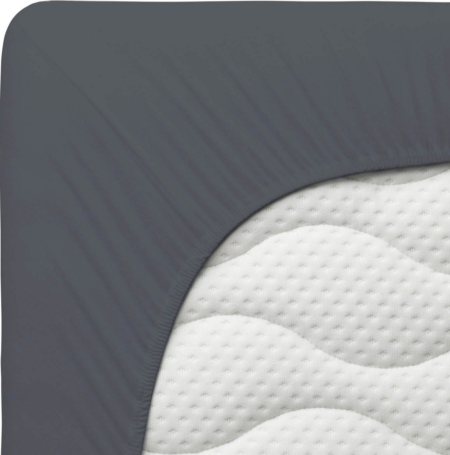 Schlafgut Spannbettlaken »PREMIUM Mako-Zwirn-Jersey, 220 g/m², 95% Bio-Baumwolle, 5% Elasthan« Bettlaken bis 30 cm Höhe, PREMIUM-Qualität langlebig, perfekter Sitz