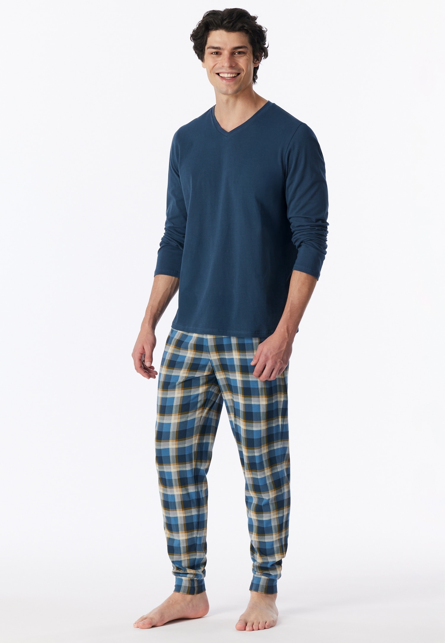 Schiesser Schlafanzug »Casual Essentials« 2 mit bequemen Bündchen