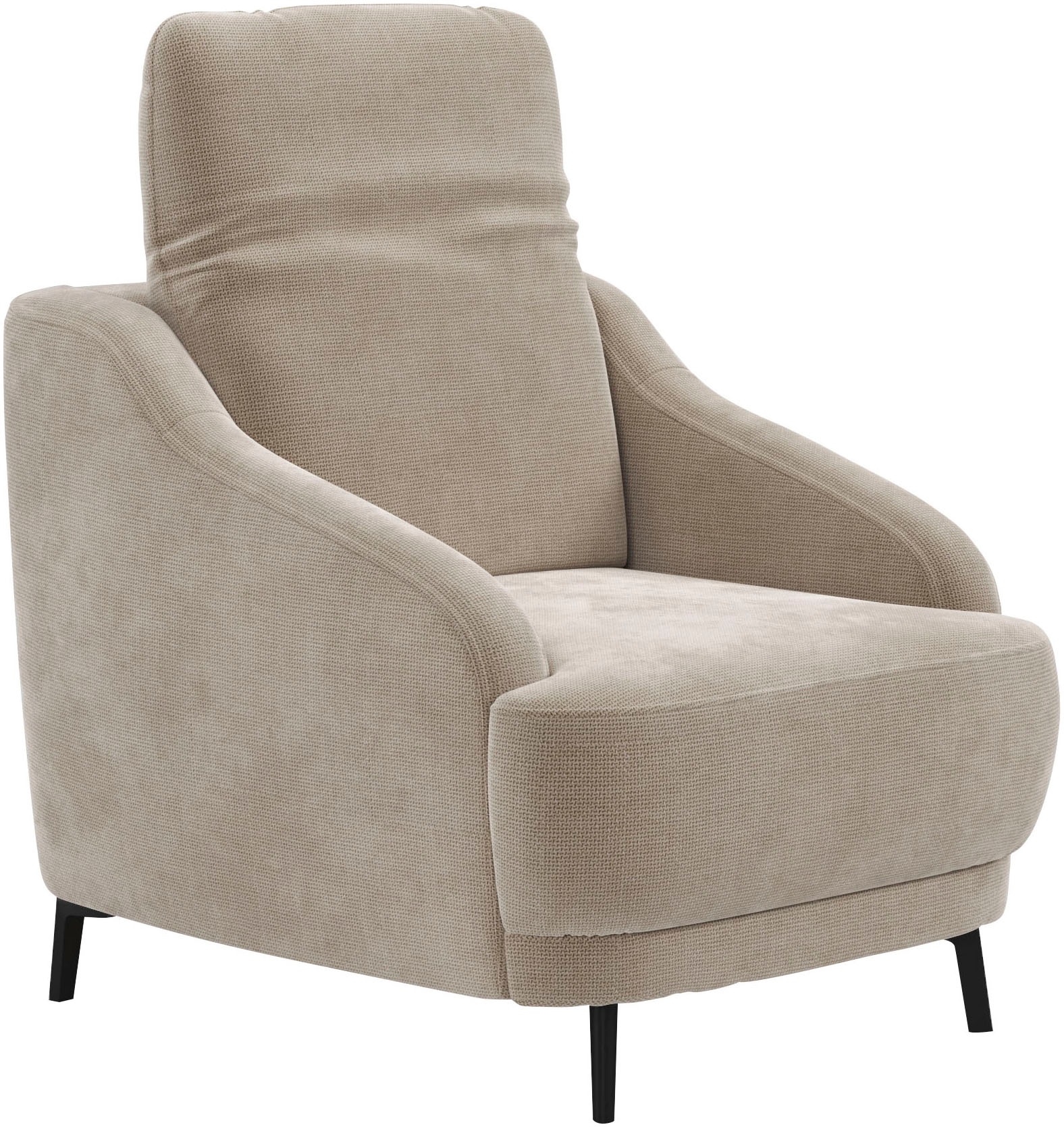 sit&more Sessel »Blues«, (1 St.), mit Metallfüßen, schwarz-matt