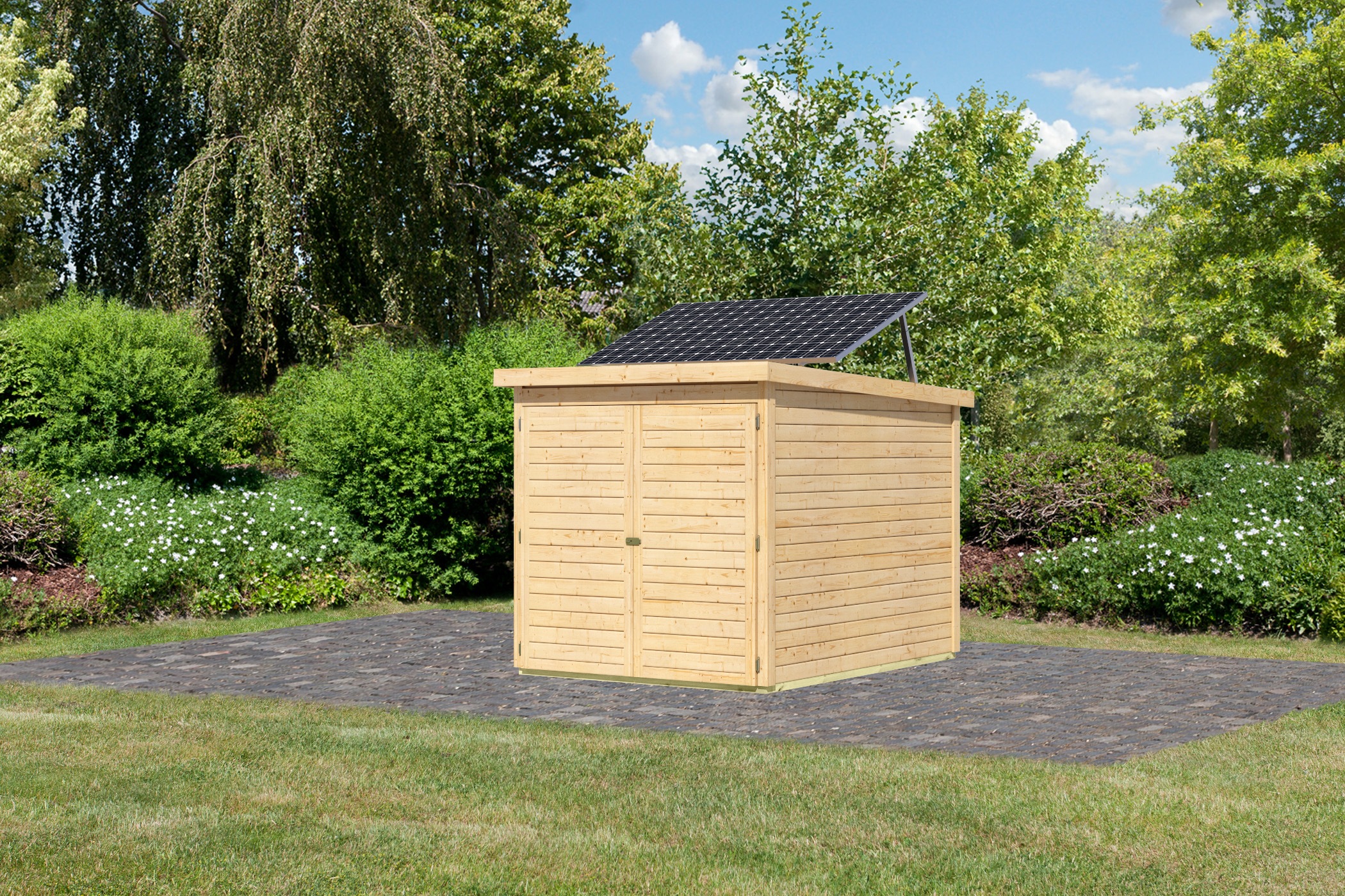 Karibu Fahrradbox »Fahrradgarage 3 Solar«, in verschiedenen Farben, mit Solarkit, BxTxH: 162,5x216x167 cm