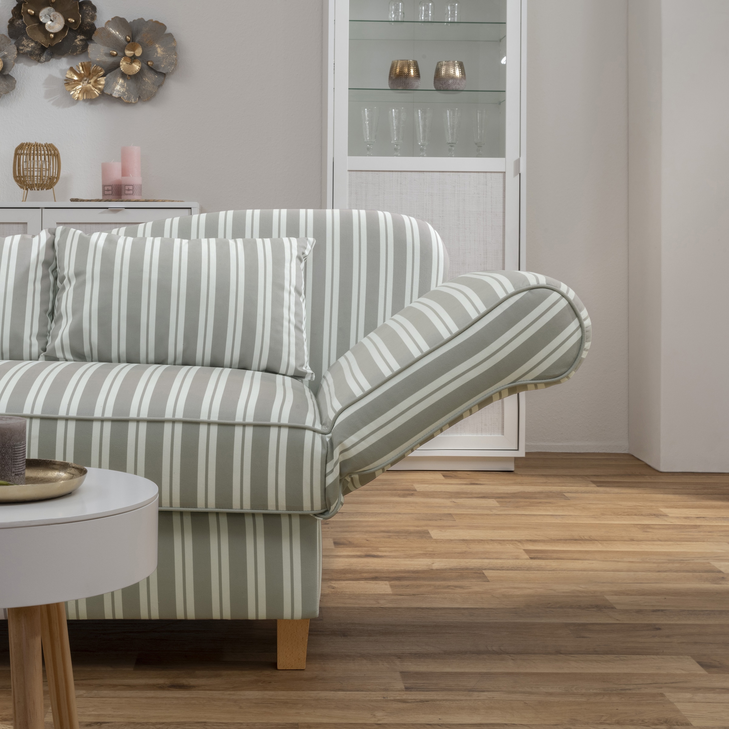 Max Winzer® Recamiere »Selma mit verstellbarer Armlehne, mit Bettkasten«, bequem durch Polsterung mit schaumummantelten Einzelfederkern
