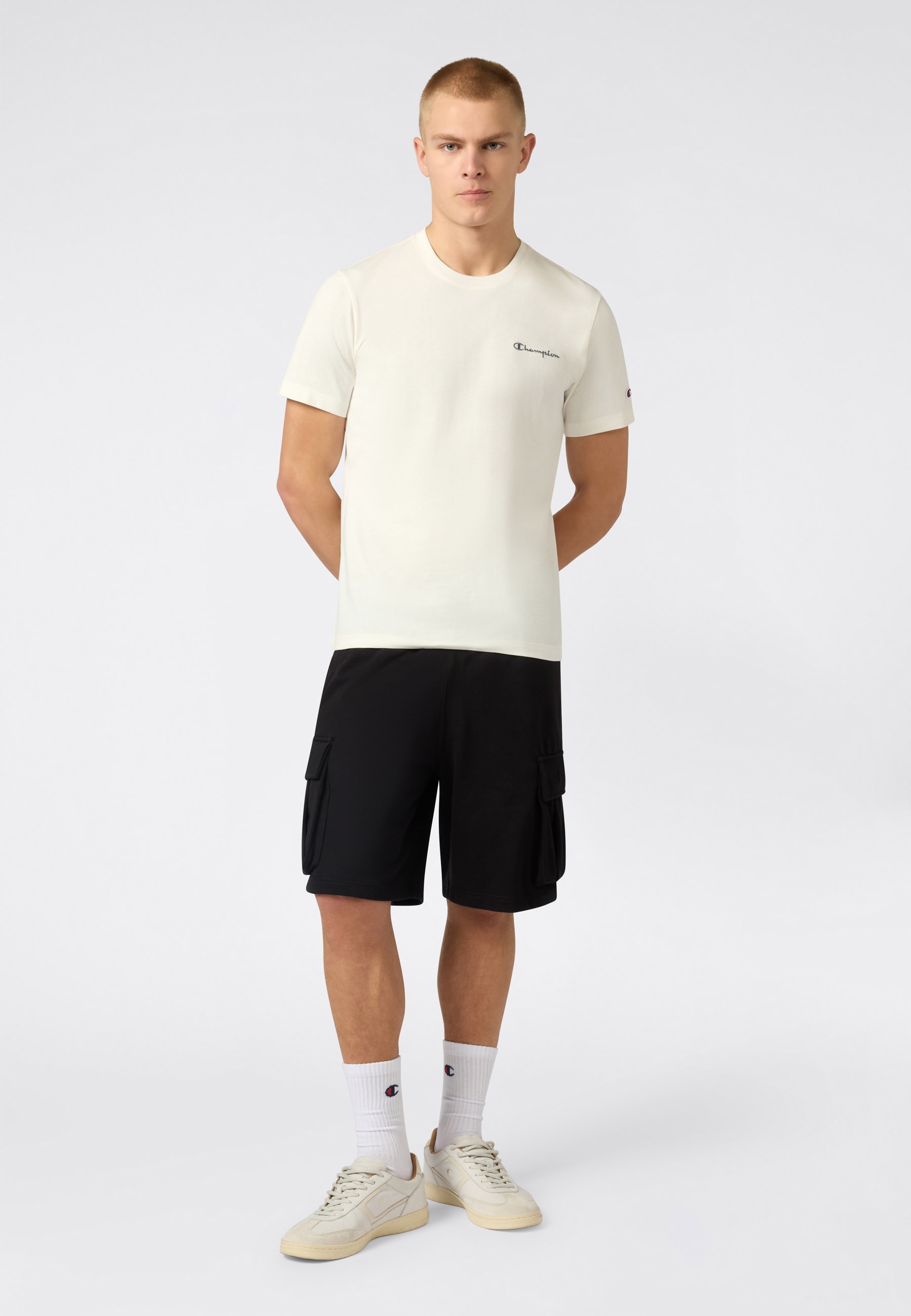 Champion T-Shirt »Icons Tee« Kurzarm, aus Baumwolle, sportliche Passform, auch in großen Größen