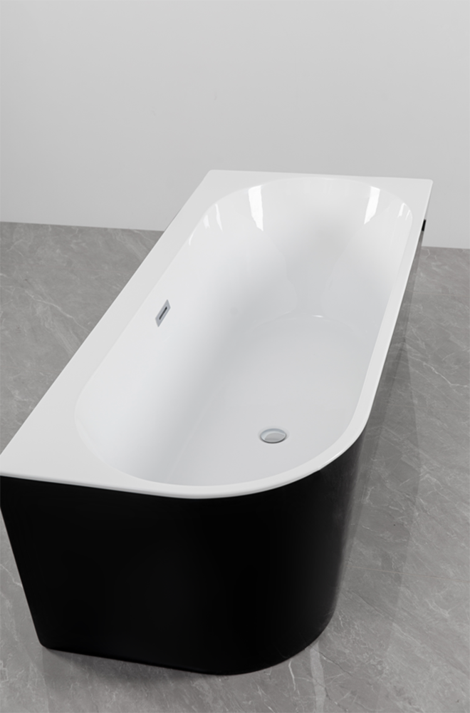 Sanotechnik Badewanne »Jamaica« Höhe 58 cm mit Ablaufstöpsel | verstellbare Füße | Überlauf 170x75x58cm schwarz glänzend, Acryl Badewanne rechts