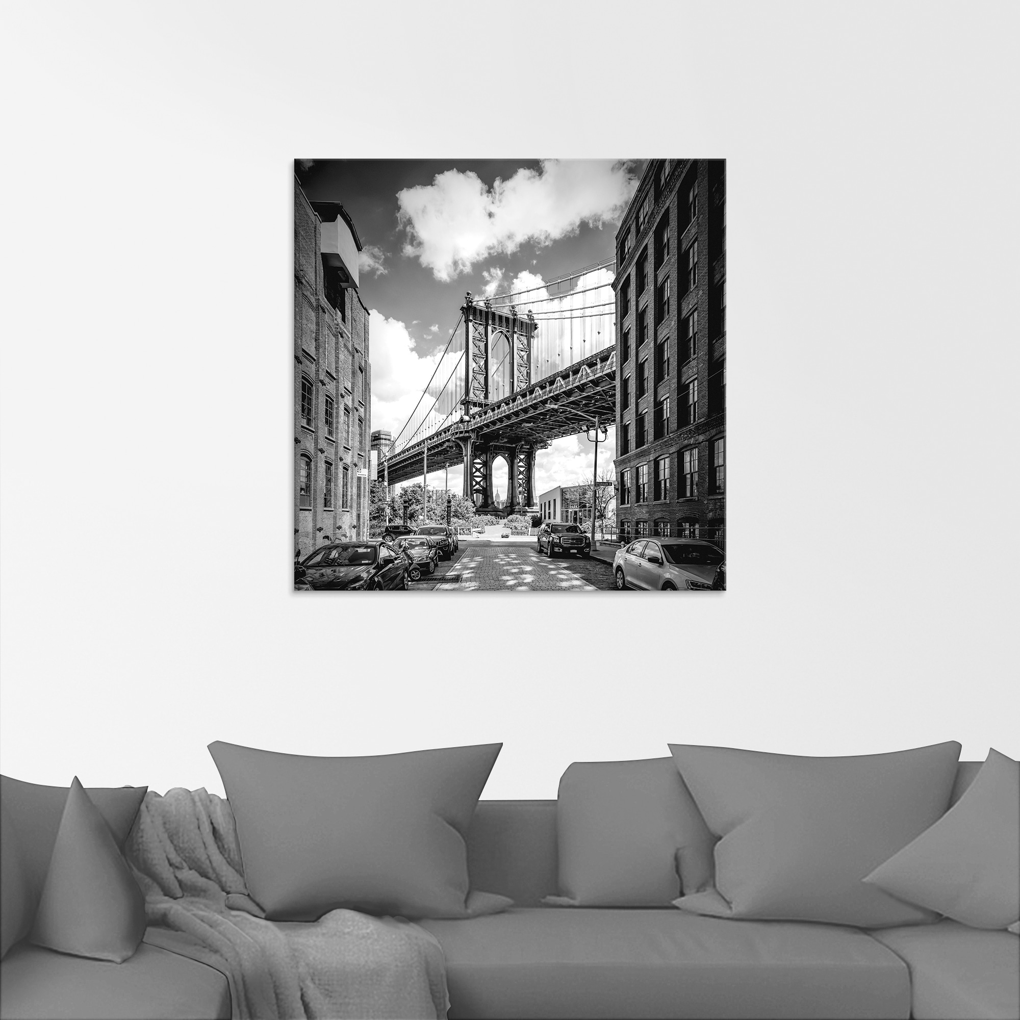 Artland Glasbild »New York City Manhattan Bridge I«, Amerika, (1 St.), in verschiedenen Größen