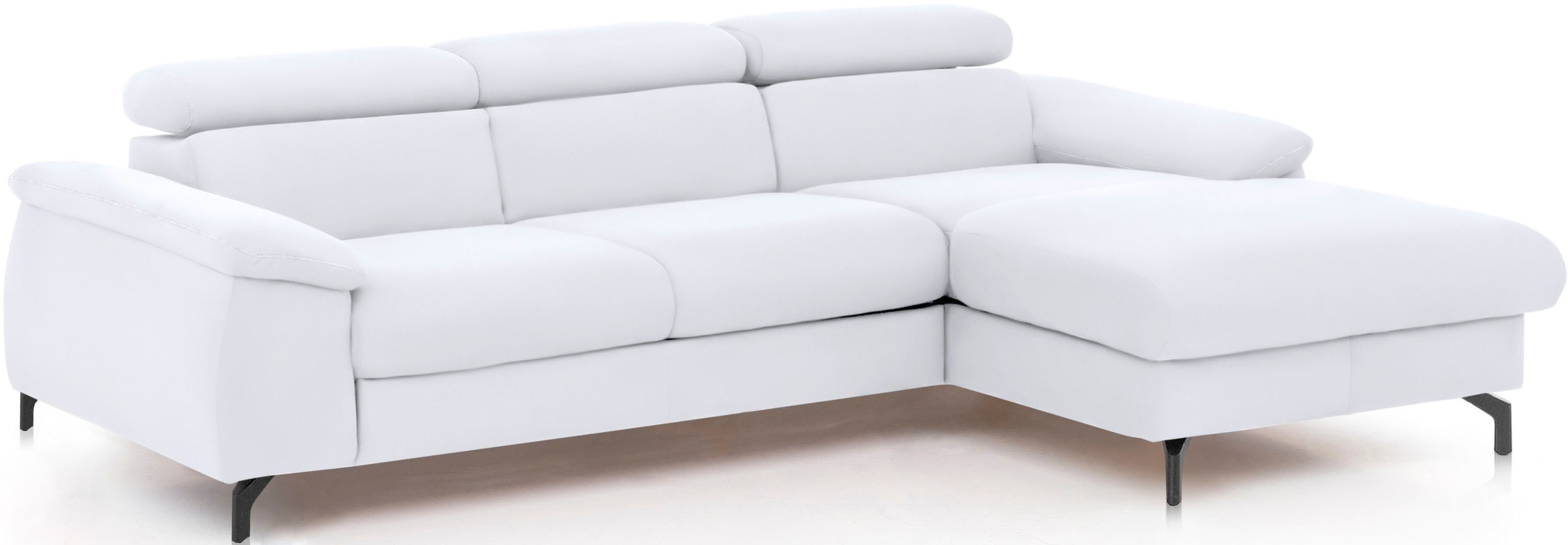 COTTA Polstergarnitur »Komaris L-Form«, (Set), Set bestehend aus: Ecksofa mit Kopfteilverstellung & Hocker