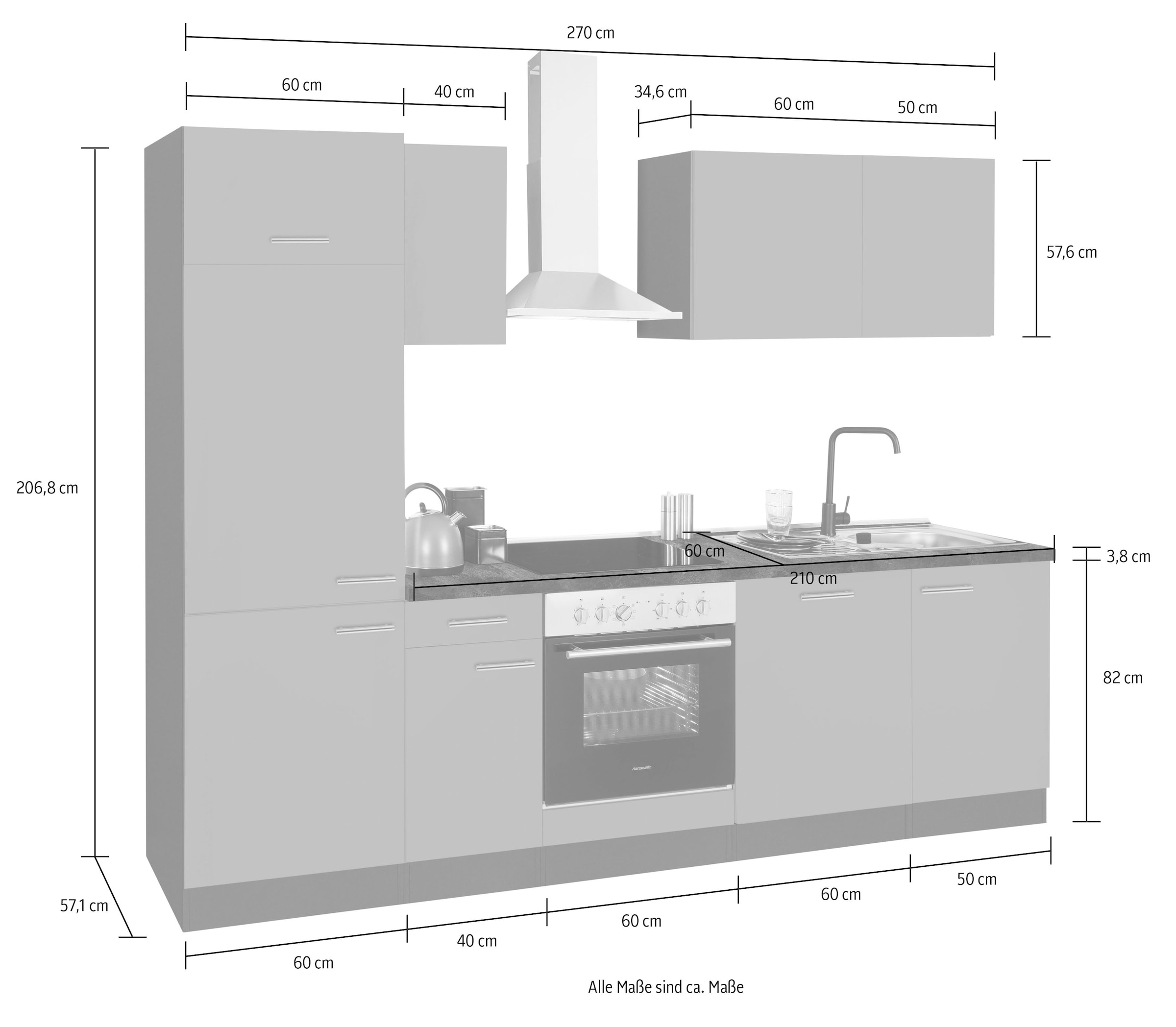 OPTIFIT Küchenzeile »Malika«, 270 Rechnung mit Breite cm, auf Hanseatic-E-Geräten bestellen