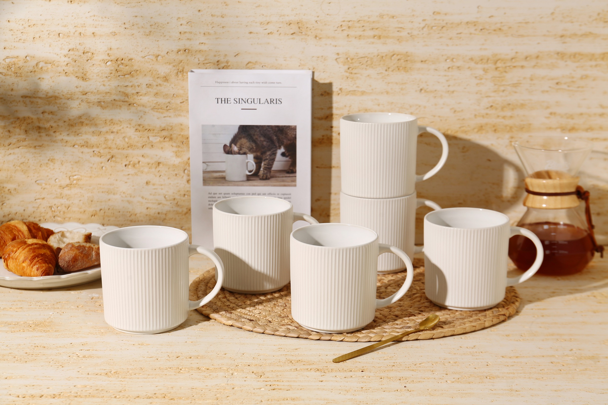 my home Becher »Kaffeebecher Loik, 6er Set«, (Set, 6 tlg.), spülmaschinenfest und mikrowellengeeignet, 460 ml