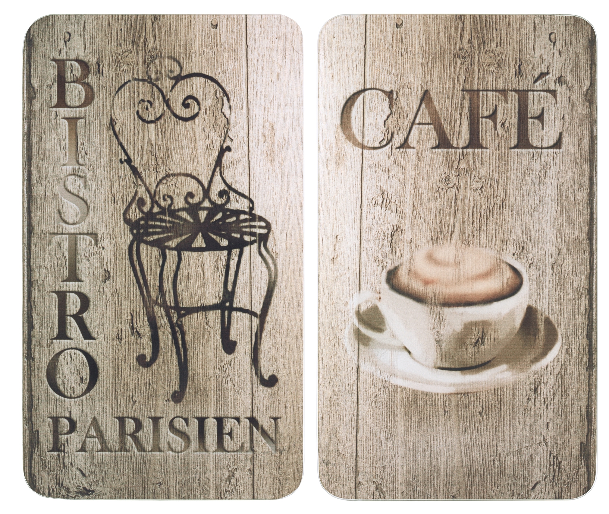 WENKO Herd-Abdeckplatte »Universal Modell Bistro«, (Set, 2 tlg.), Herdabdeckung für alle Herdarten, kratzfest, mit rutschfesten Füßen