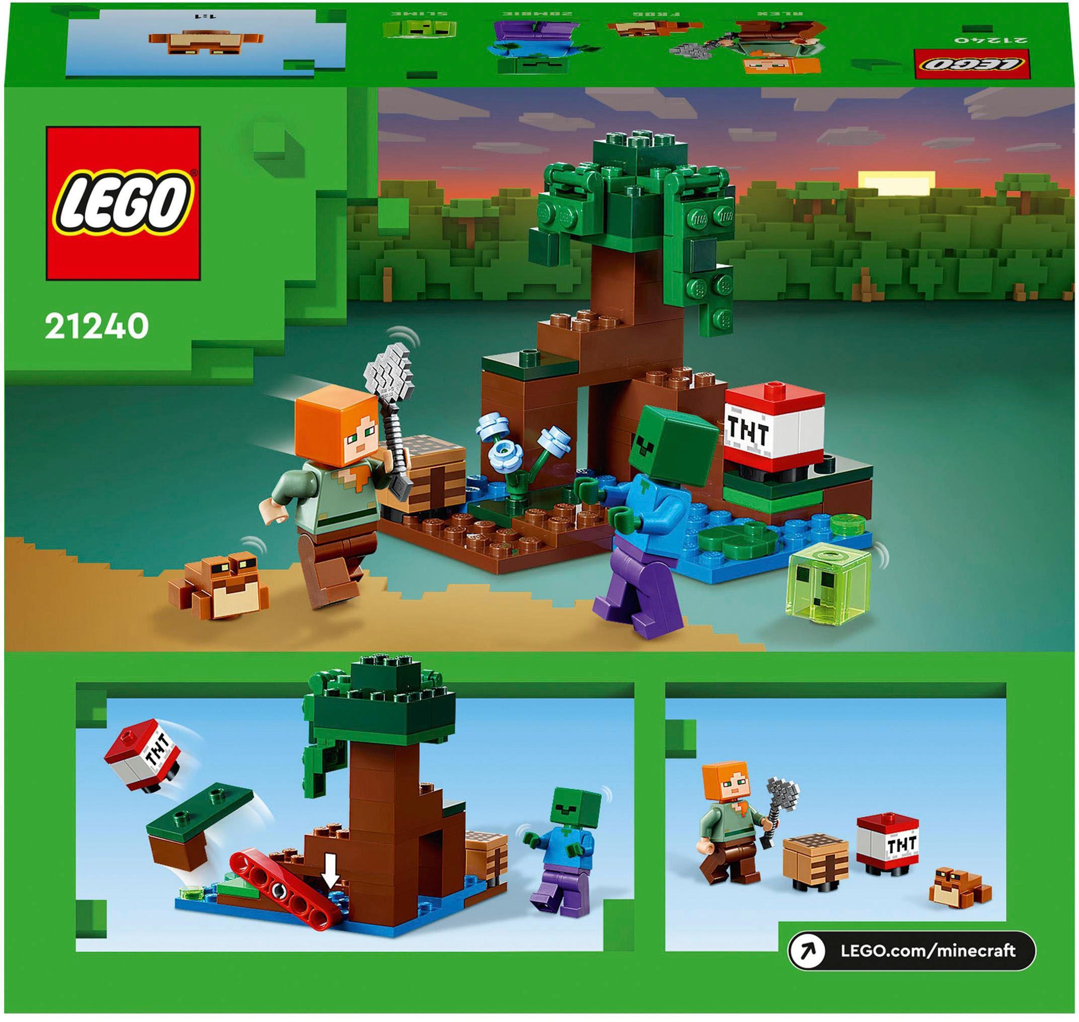 LEGO® Konstruktionsspielsteine »Das Sumpfabenteuer (21240), LEGO® Minecraft«, (65 St.), Made in Europe