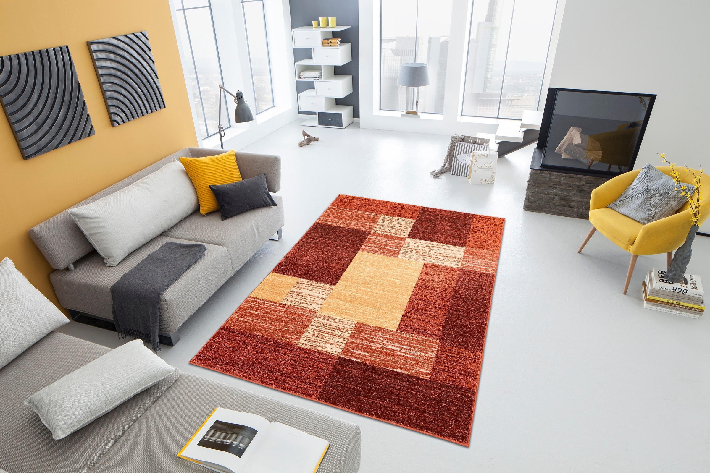 7. Bild von my home Teppich »Melvin«, rechteckig, schön weich, flacher Teppich Karo-Muster