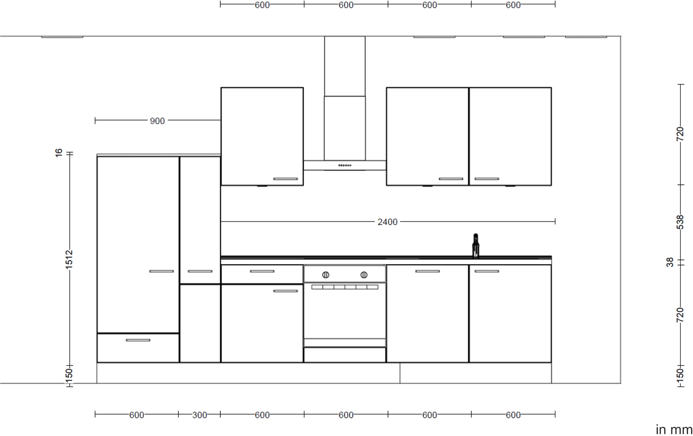 nobilia® Küchenzeile »"Touch I", NEU: individuell anpassbar mit gratis Profi-Beratung« vormontiert, Breite 330 cm, Ausrichtung wählbar, wahlw. mit E-Geräten