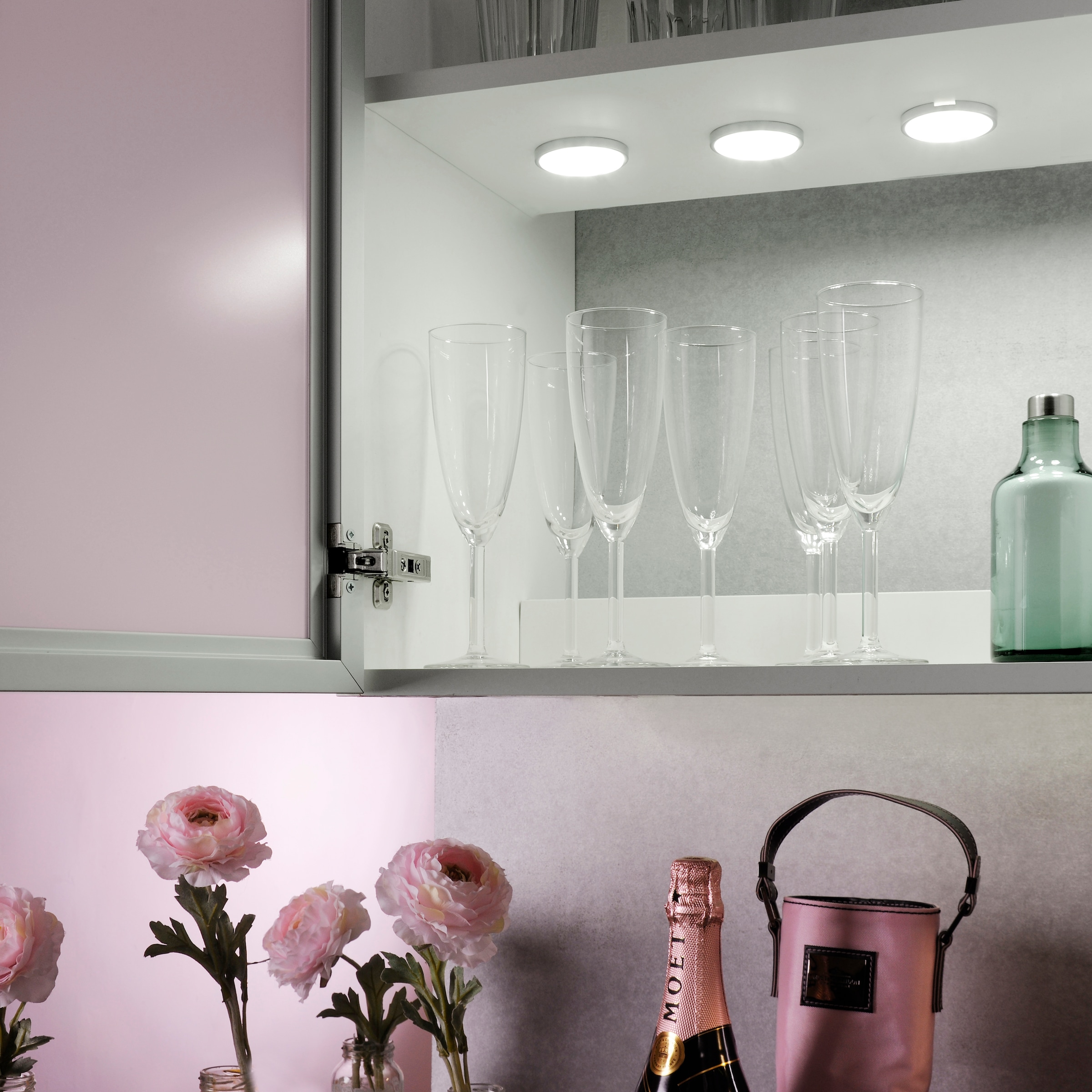 JUST LIGHT Unterschrankleuchte »THEO«, 3 flammig, Leuchtmittel LED-Board | LED fest integriert, LED Unterbauleuchte, Küchenlampe, Küchenbeleuchtung