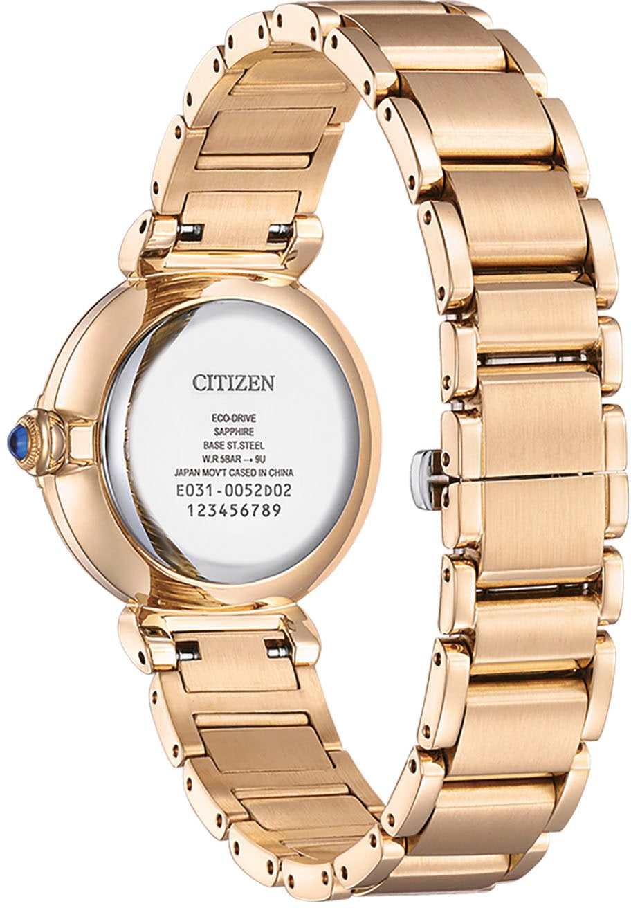 Citizen Solaruhr, Armbanduhr, Damenuhr, Edelstahlarmband, Saphirglas
