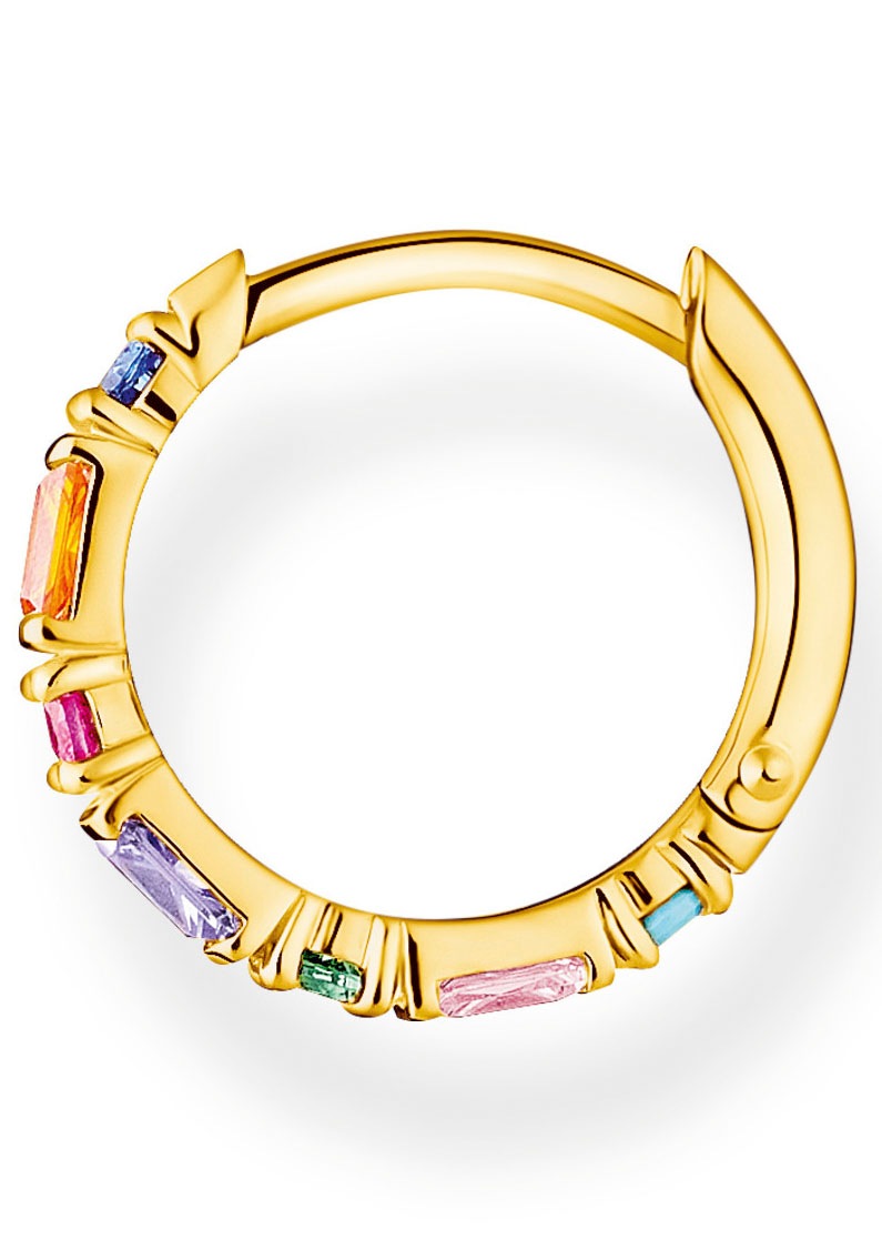 THOMAS SABO Single-Creole »farbige Steine, weiße Steine, CR666-051-14, CR666-414-14, CR666-488-7«, mit Glas-Keramik Stein, Korund (synth.), Zirkonia (synth.)