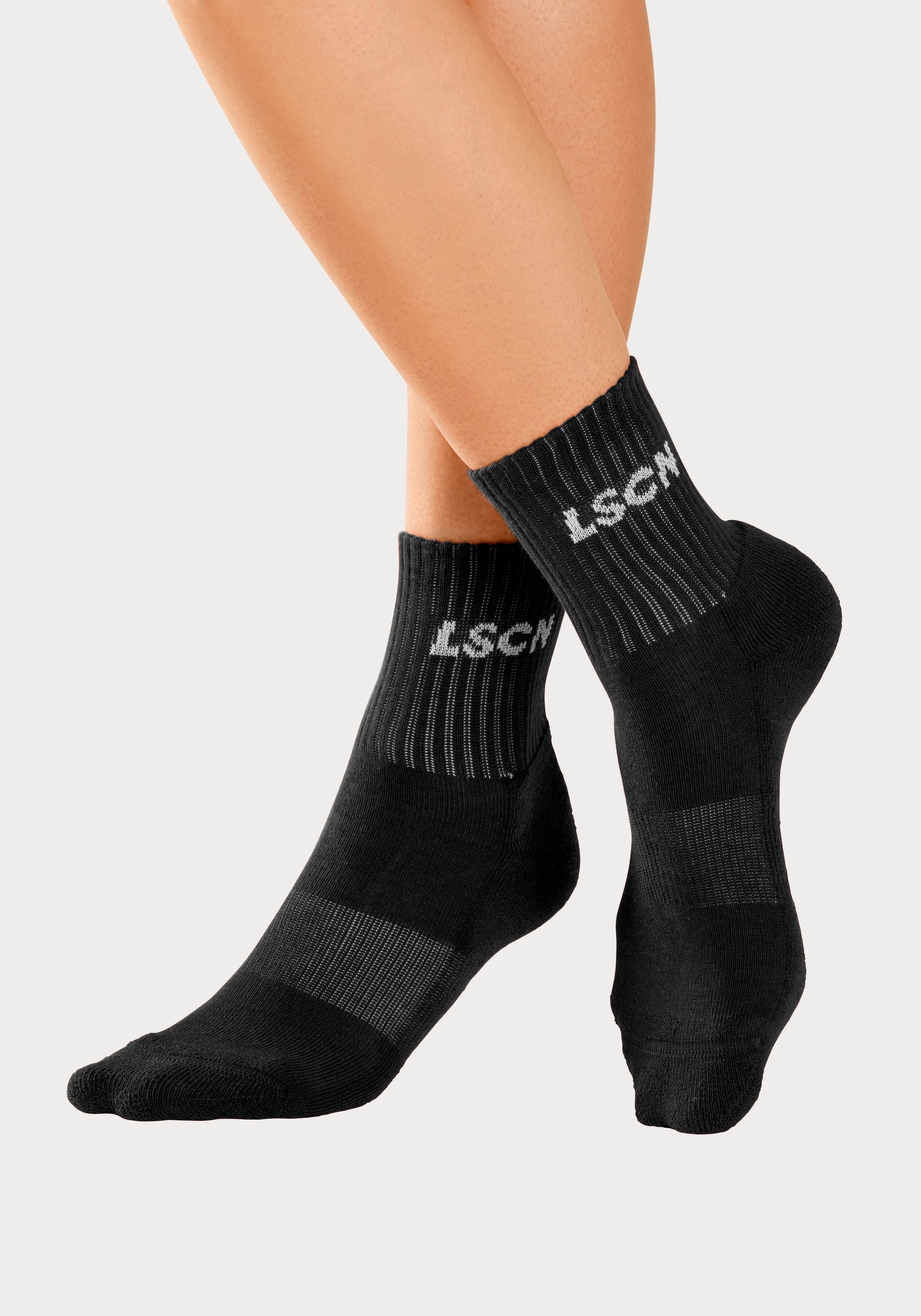 LSCN by LASCANA Tennissocken Packung, 2 Paar tlg. mit  Halbfußfrottee