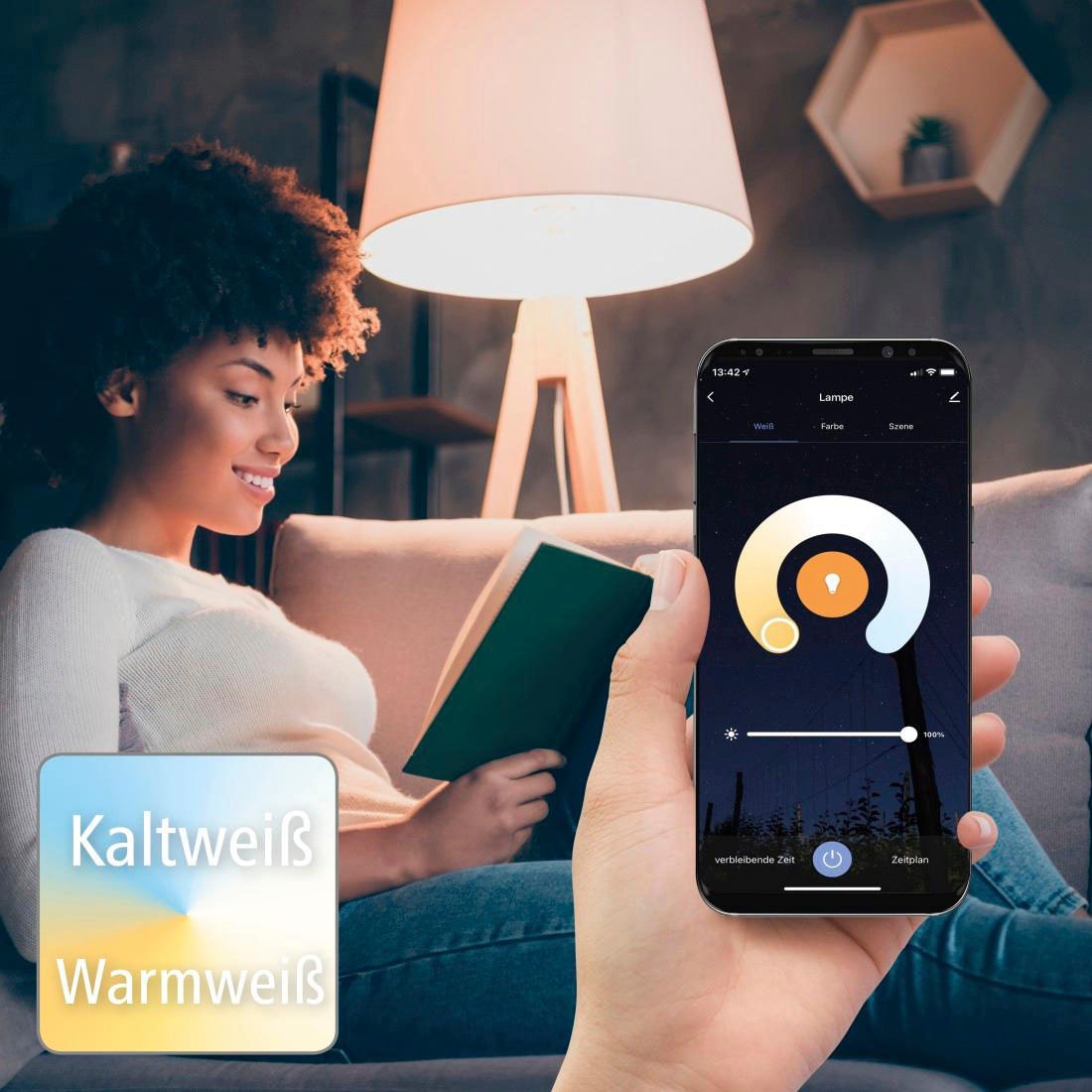 Hama LED-Leuchtmittel »WLAN LED Lampe, GU10,5W, für Sprachsteuerung, Appsteuerung, Weiß«, GU10
