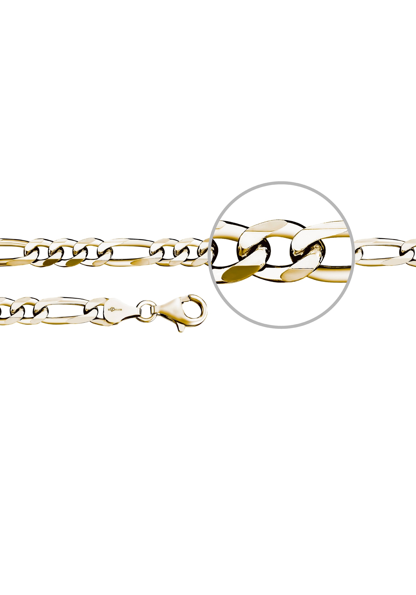 Der Kettenmacher Silberarmband »FIGAROARMBAND, diamantiert, ca. 7 mm breit, F4-G, F4-S«