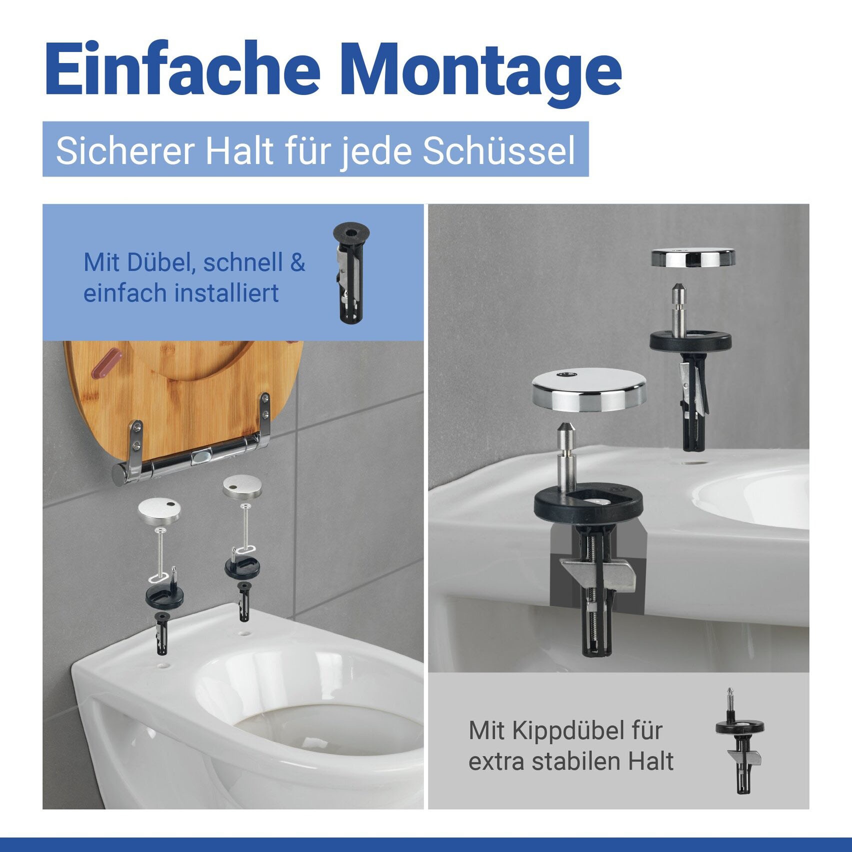 WENKO WC-Sitz »Bambusa« aus Bambus, mit Absenkautomatik, feuchtigkeitsresistent