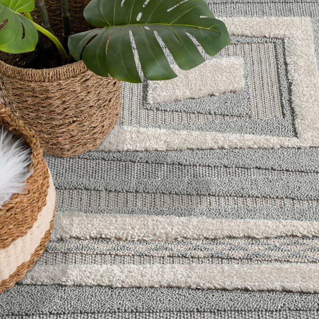 Carpet City Hochflor-Teppich »VALENCIA 940«, rechteckig, 20 mm Höhe, Läufer, Boho-Stil, Hochtief-Muster/ 3D-Effekt, mit Fransen
