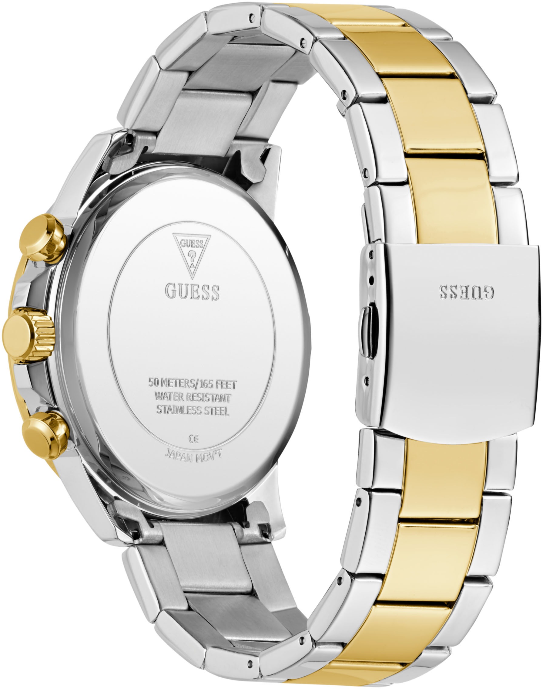Guess Multifunktionsuhr »WALKER«, Quarzuhr, Armbanduhr, Herrenuhr, Datum, Wochentag, Edelstahlarmband