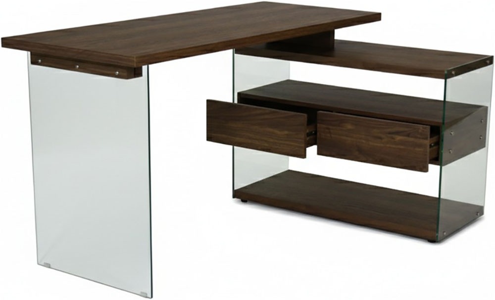 Jahnke Eckschreibtisch »LUX C 15 E« Eckschreibtisch,Glas,wechselseitig montierbar,2 Schubladen,B:145 cm