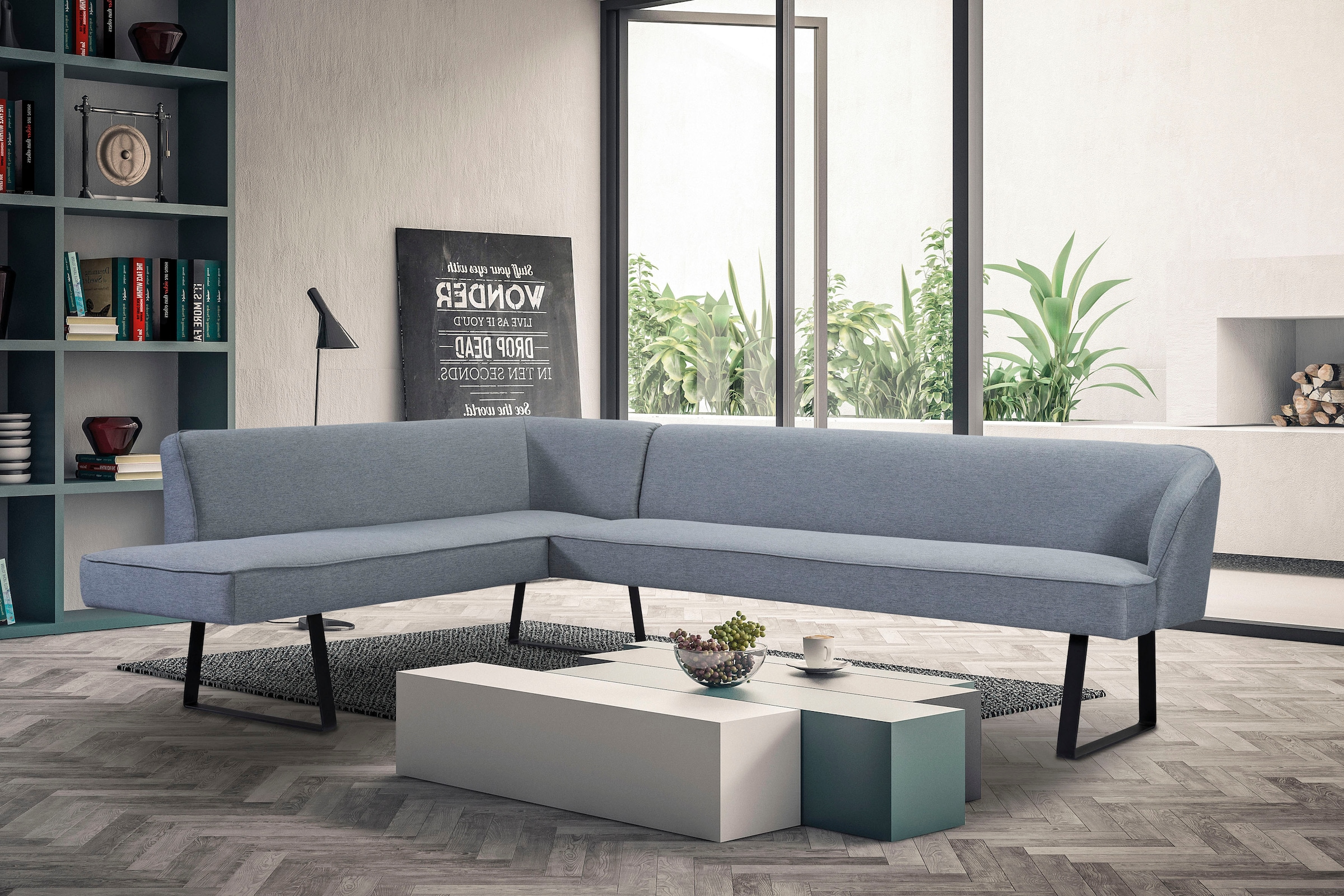 exxpo - sofa fashion Eckbank "Americano", mit Keder und Metallfüßen, Bezug günstig online kaufen