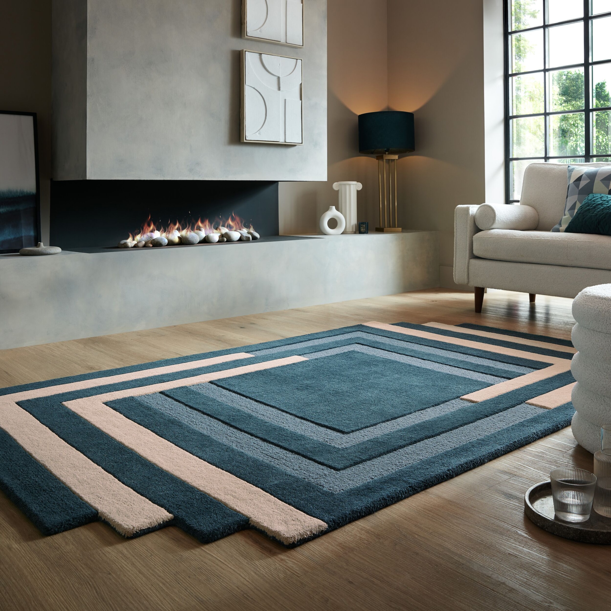 FLAIR RUGS Wollteppich »Labyrinth Shaped«, rechteckig, 10 mm Höhe, Schall- günstig online kaufen