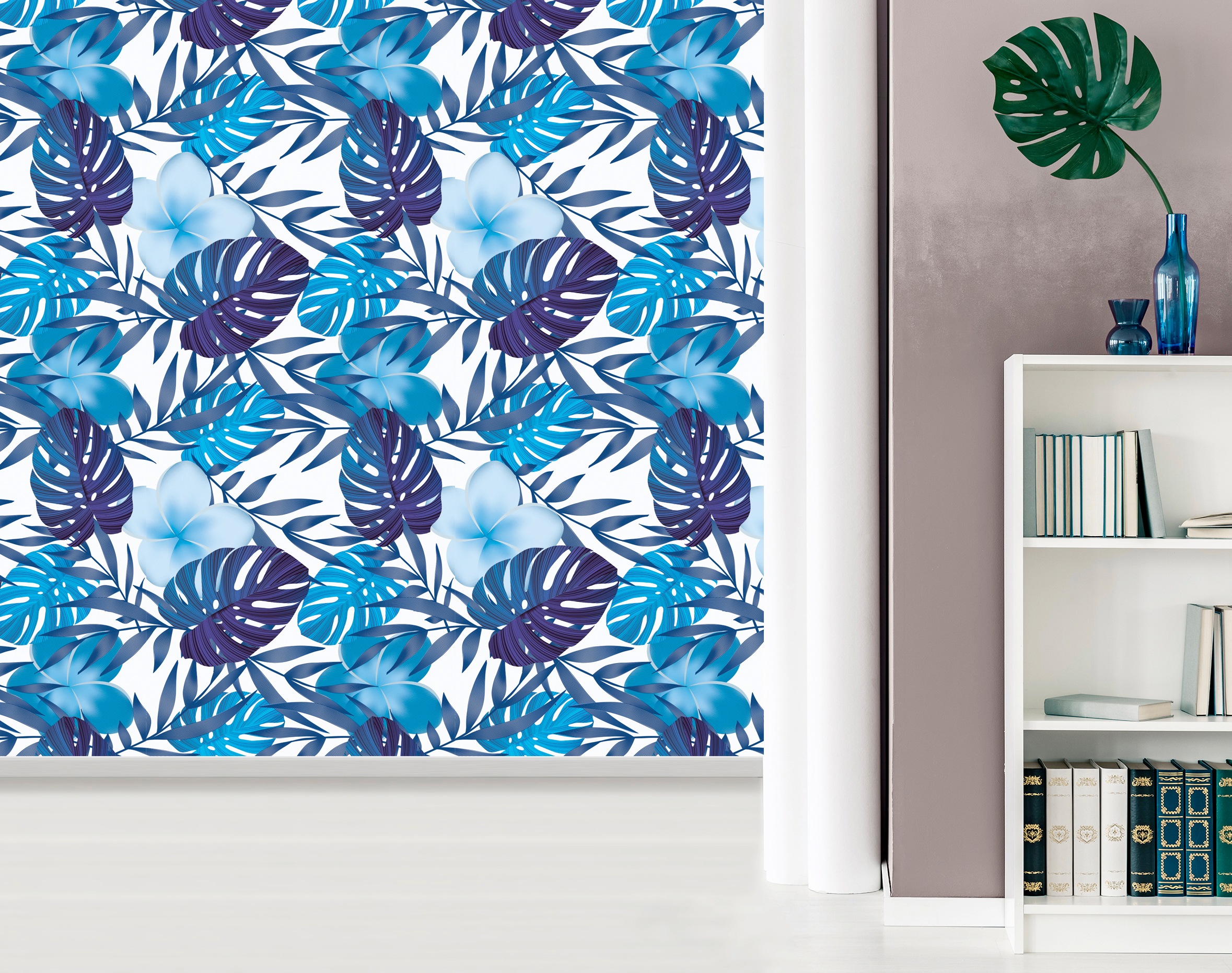 queence Vinyltapete »Jenna«, bedruckt-Motiv-botanisch-floral-gemustert-natürlich, 90x250cm, selbstklebend, kinderleichte Anbringung, Sticker