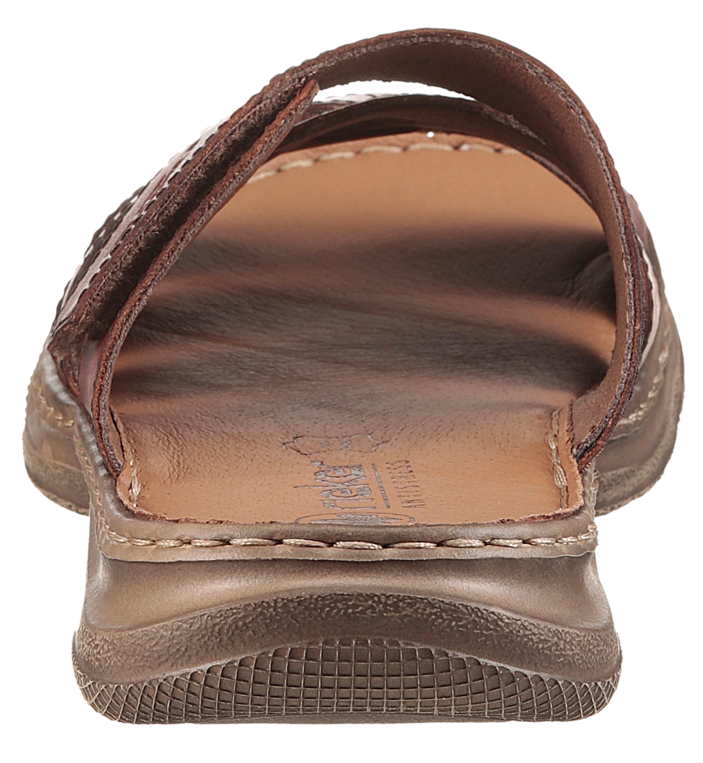 Rieker Pantolette, Strandschuh, Sommerschuh, Hausschuh mit Klettriemchen