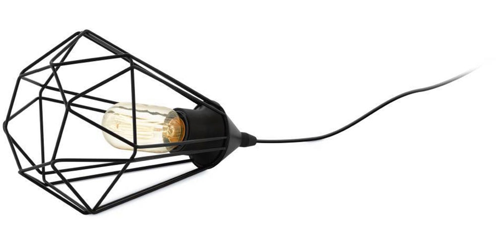 EGLO Tischleuchte »TARBES Tischlampe, Vintage, Retro, Stahl, schwarz E27«, 1 flammig, Leuchtmittel E27 | ohne Leuchtmittel, Nachttischlampe, Esszimmer, Flur, Drahtgeflecht, 1flammig, 9x7x9cm