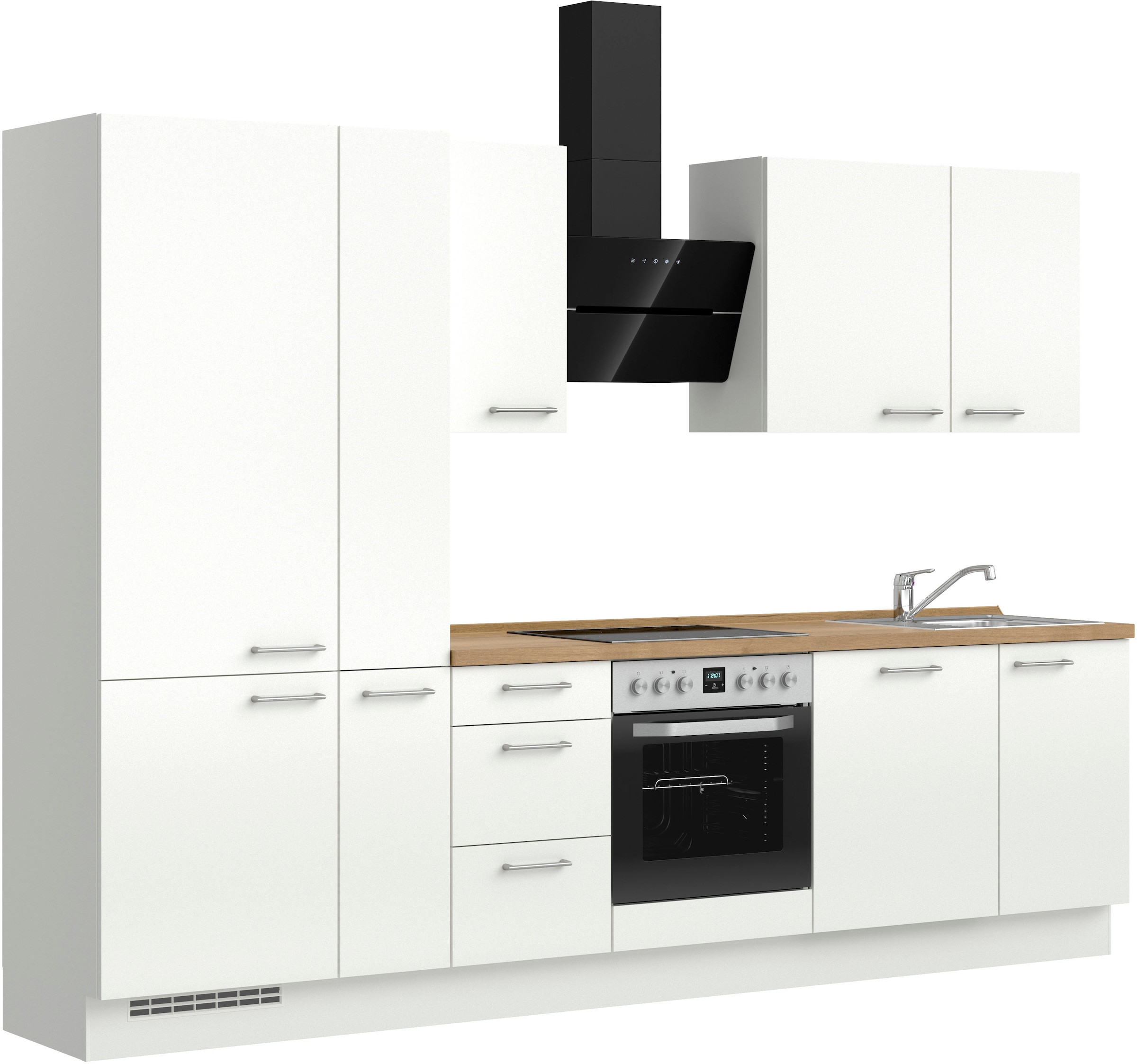 nobilia® Küchenzeile »"Laser II"«, vormontiert, Ausrichtung wählbar, Breite 300 cm, wahlw. mit E-Geräten
