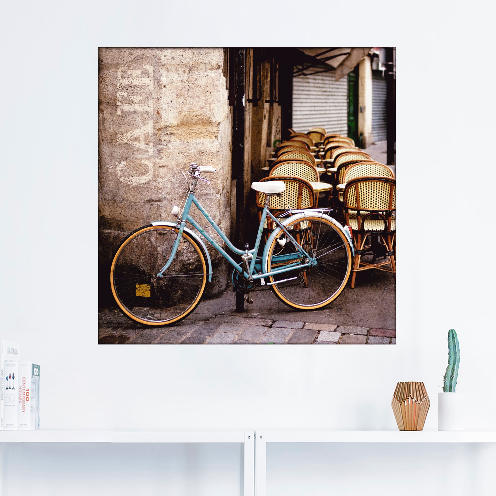Artland Wandfolie »Fahrrad am Café«, Fahrräder, (1 St.), selbstklebend