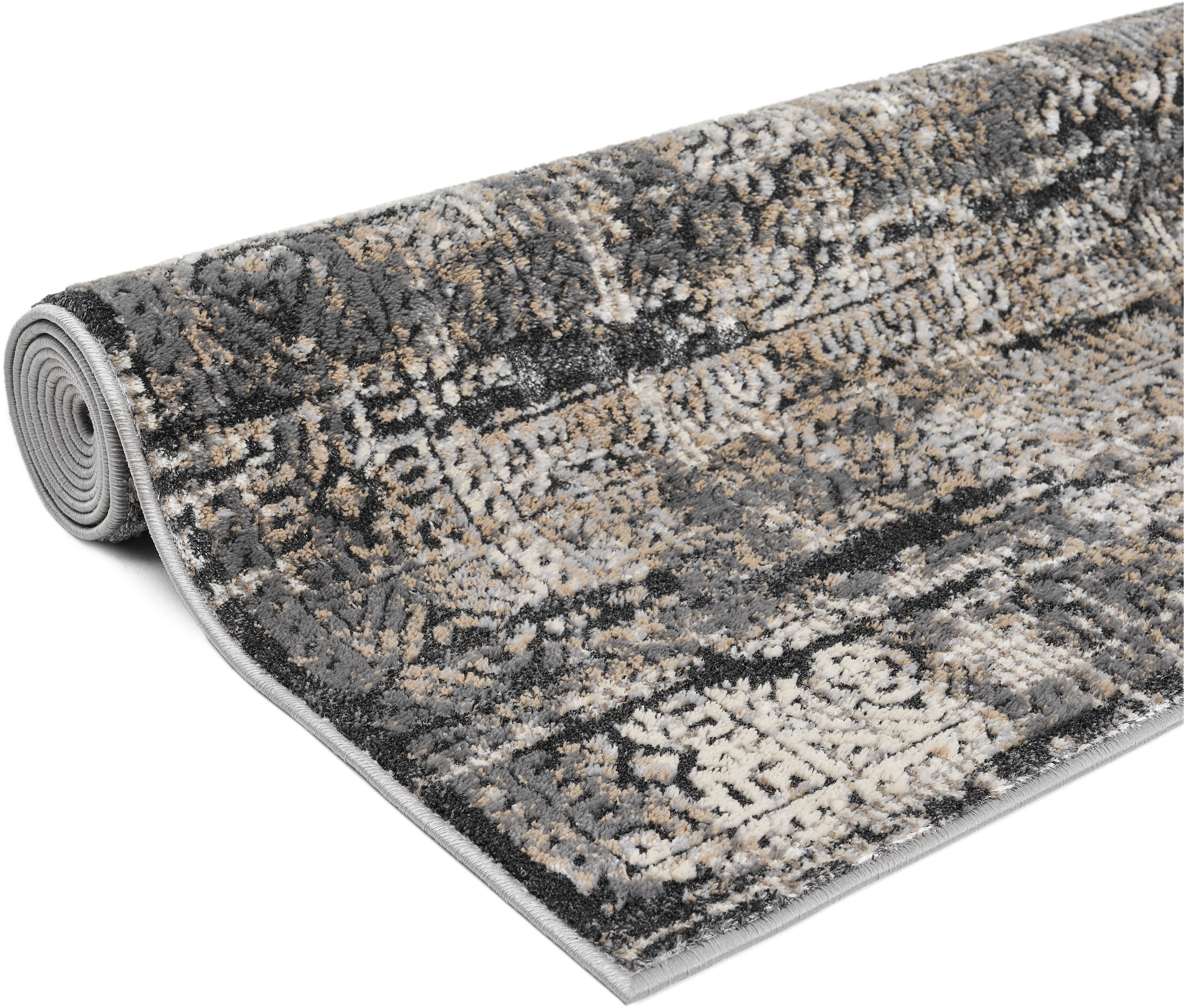 my home Teppich »Selin« rechteckig 9 mm Höhe dezenter Glanz, Schrumpf-Garn-Effekt, im Vintage-Look, dichte Qualität