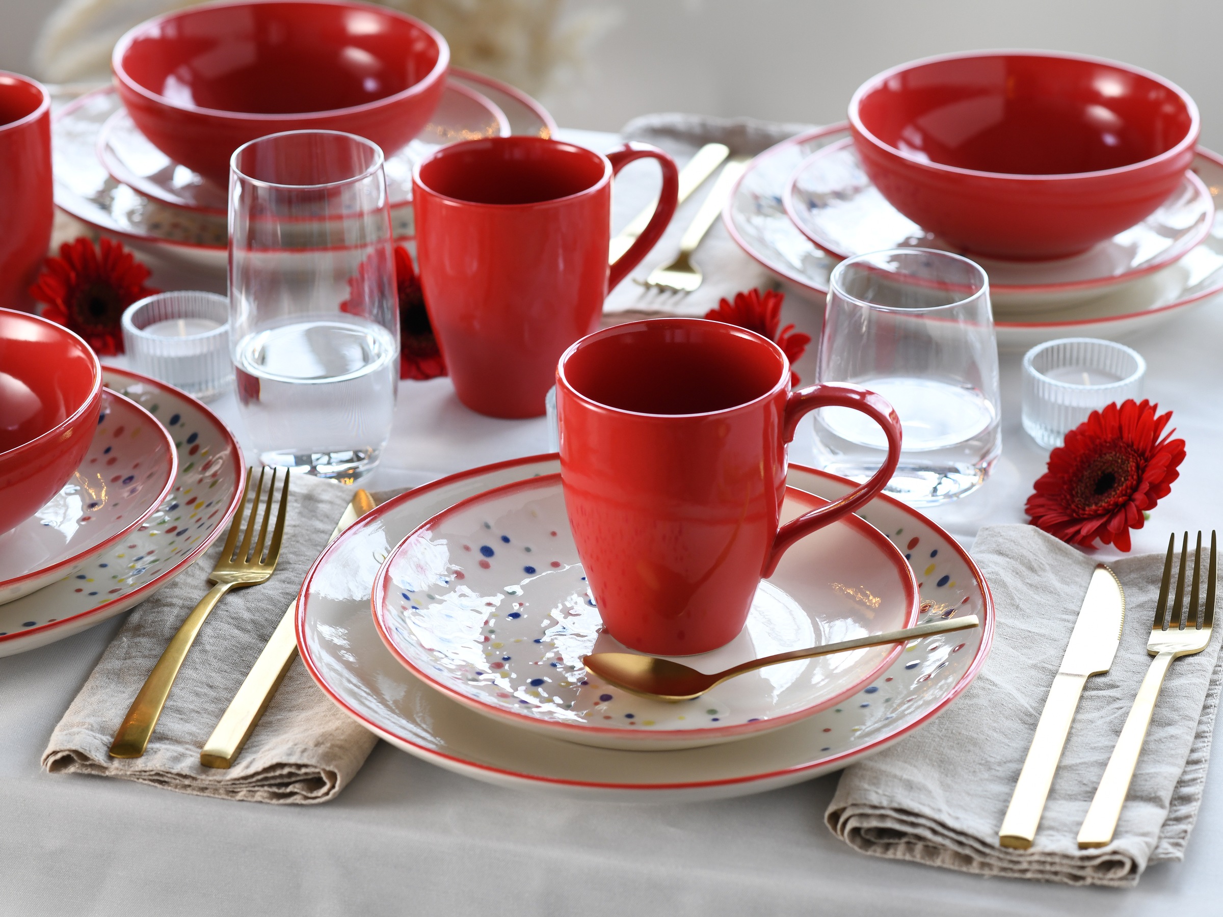 CreaTable Kombiservice »Joy, Kombi-Service 16-tlg.«, (Set, 16 tlg.), Unrege günstig online kaufen