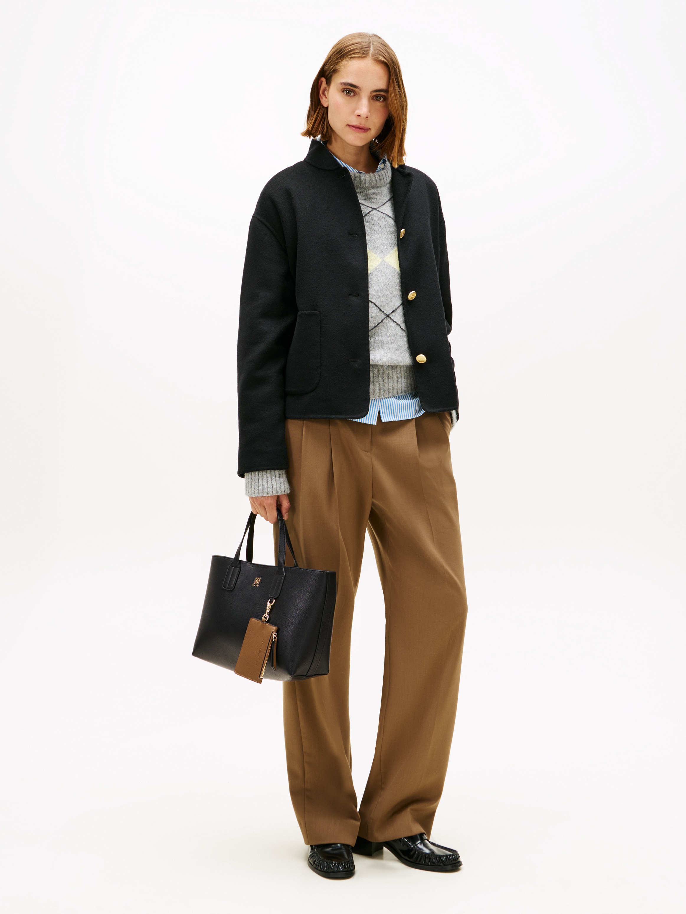 Tommy Hilfiger Tragetasche »TH ICON MINI TOTE« , Damen Schultertasche, Shopper mit abnehmbarer Reißverschlusstasche