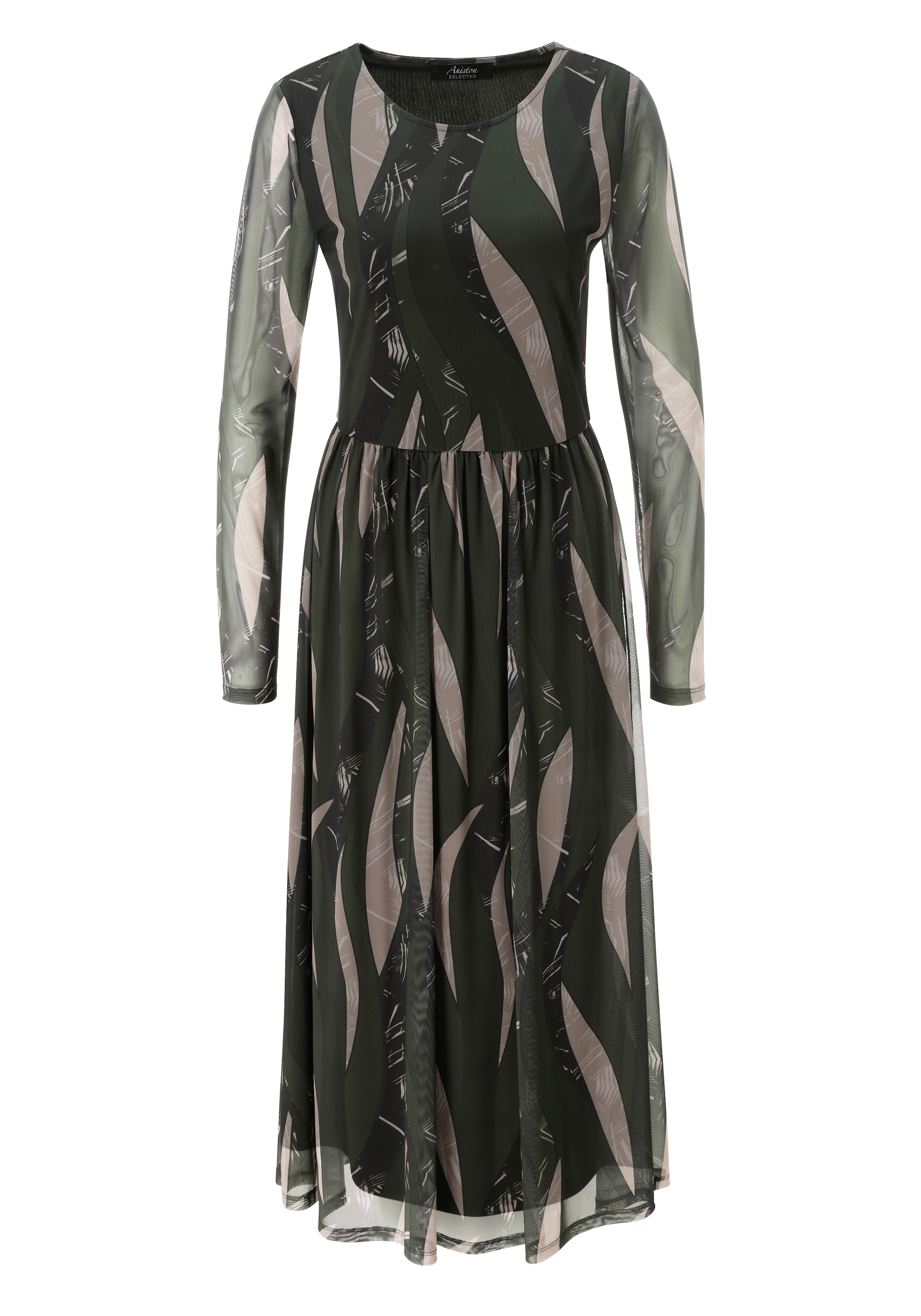 Aniston SELECTED Maxikleid in Mesh-Qualität und harmonischer Musterung - NEUE KOLLEKTION