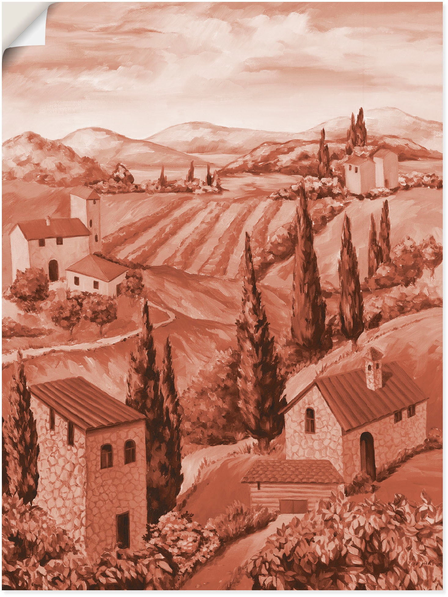 Artland Wandbild »Landschaft Italien II«, Bilder von Europa, (1 St.), als Leinwandbild, Wandaufkleber oder Poster in versch. Größen