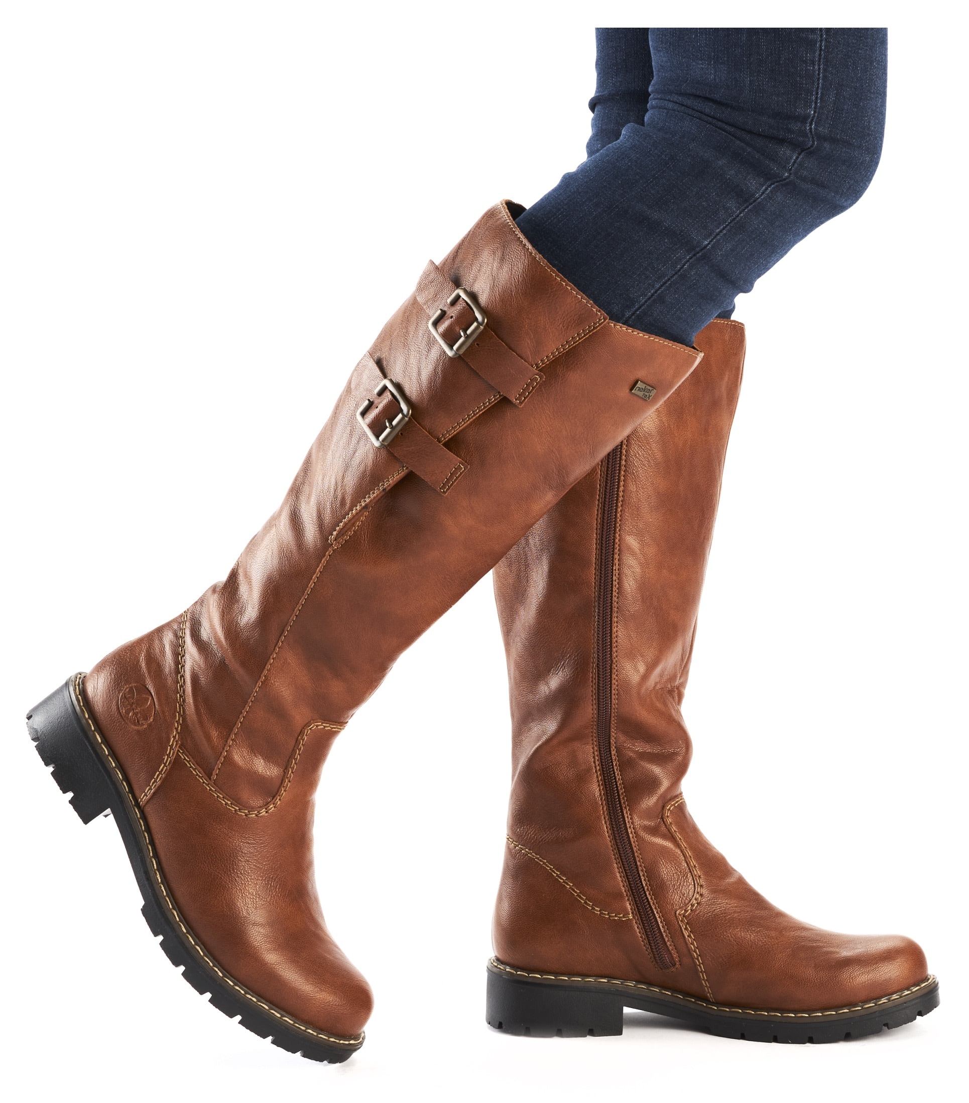 Rieker Winterstiefel, Langschaftstiefel, Blockabsatz, wasserabweisende riekerTEX-Membran