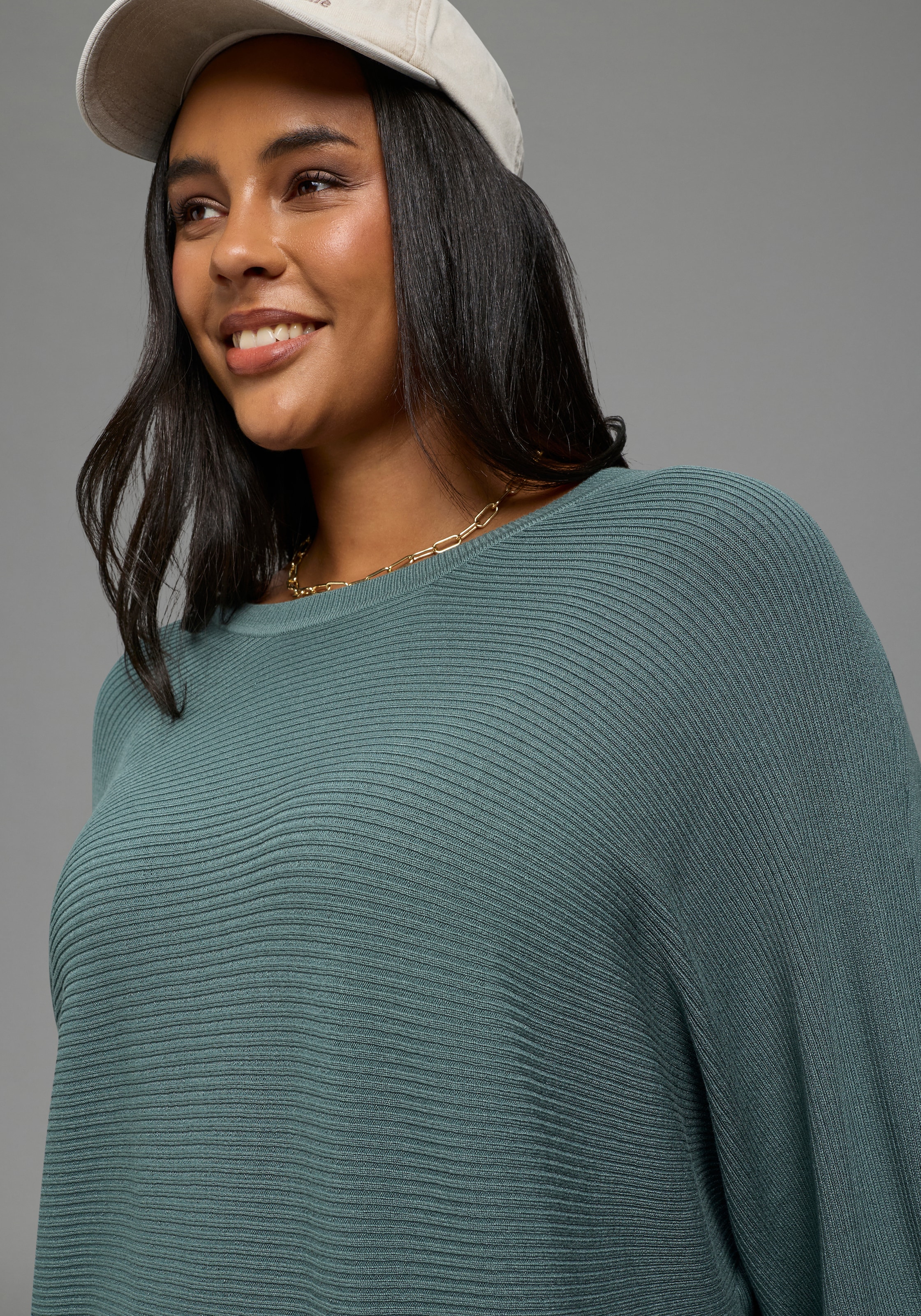 Laura Scott CURVE Strickpullover »Große Größen« mit Rippstrick, lässige Passform, auch in großen Größen