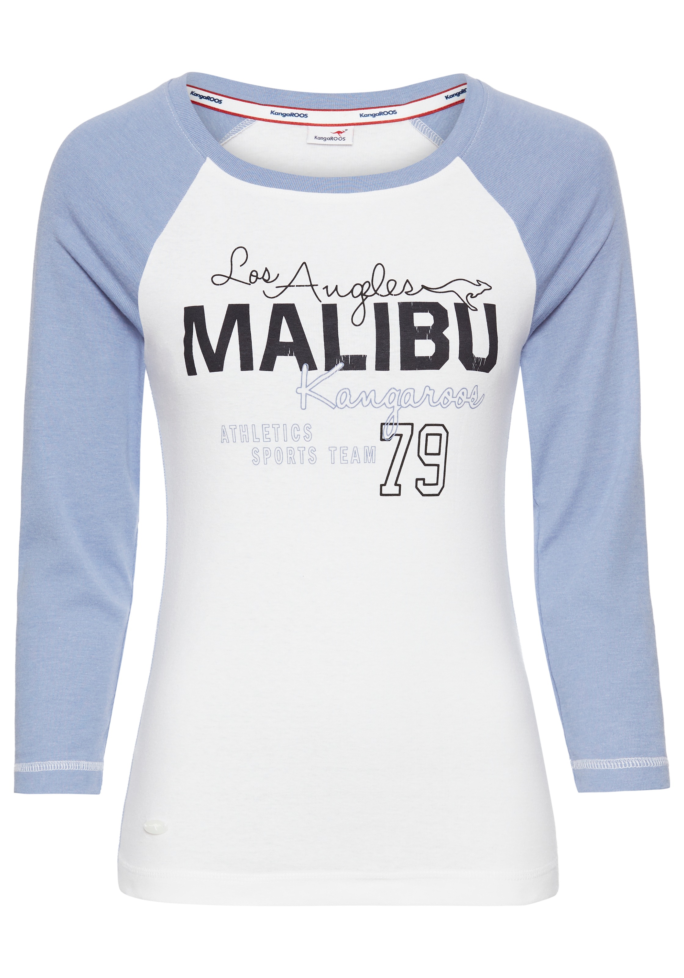 KangaROOS 3/4-Arm-Shirt, College-Shirt mit Frontdruck