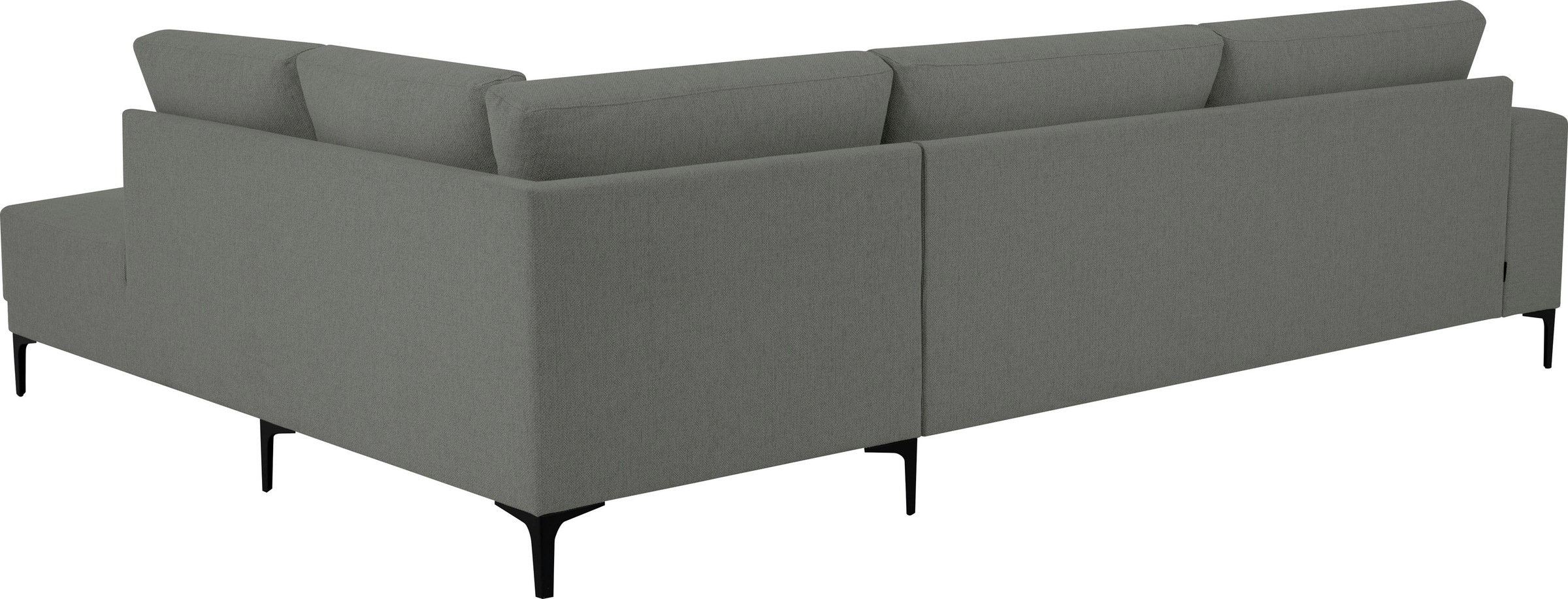 Places of Style Ecksofa »Xander, L-Form,«, Breite 289 cm, Webstoff, Soft-Touch Chenille, schwarze Metallfüßen