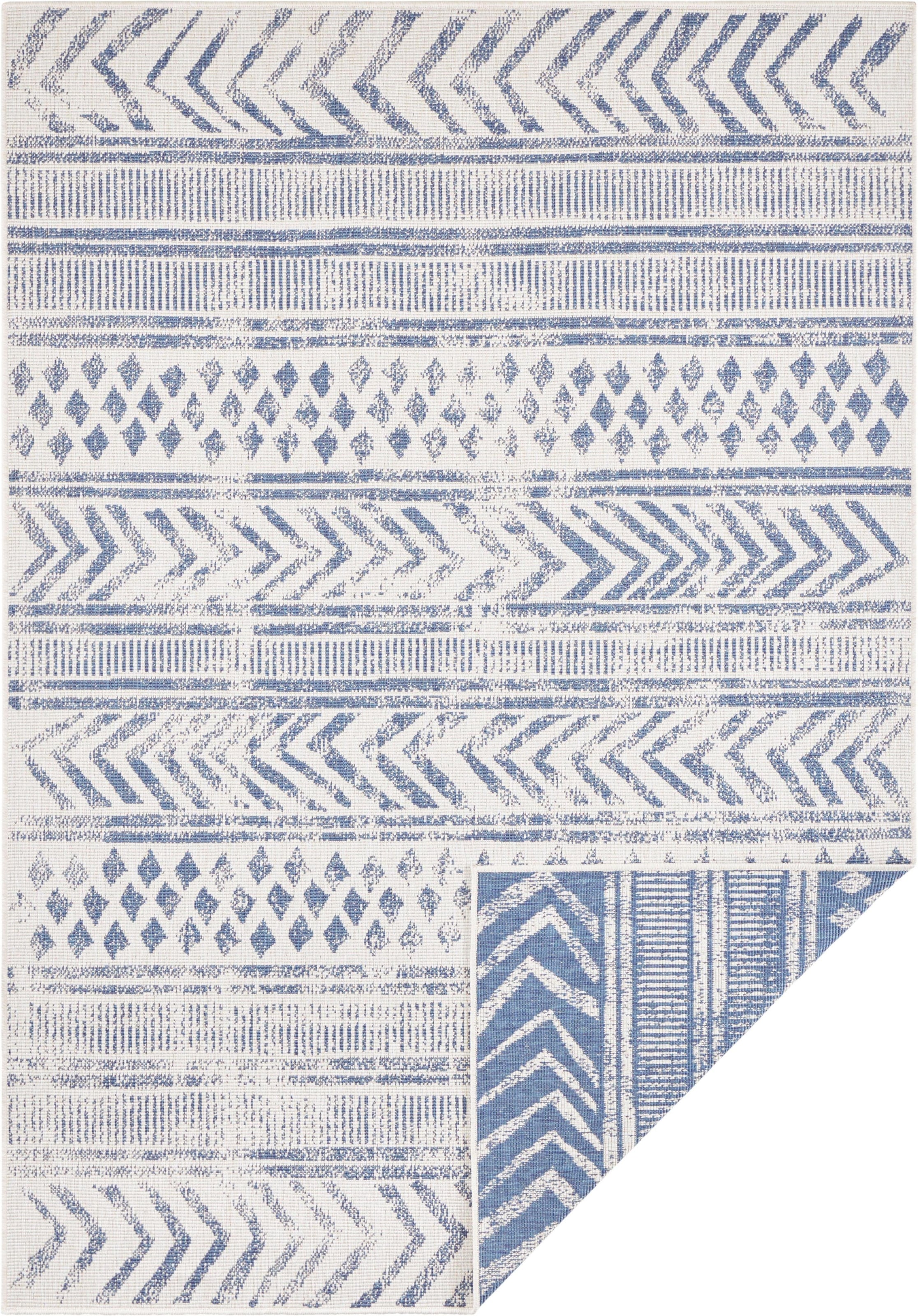 NORTHRUGS Teppich »BIRI Boho auf bestellen Flachgewebe Rechnung geeignet, und Wendeteppich«, rechteckig, Stil, In- im Outdoor