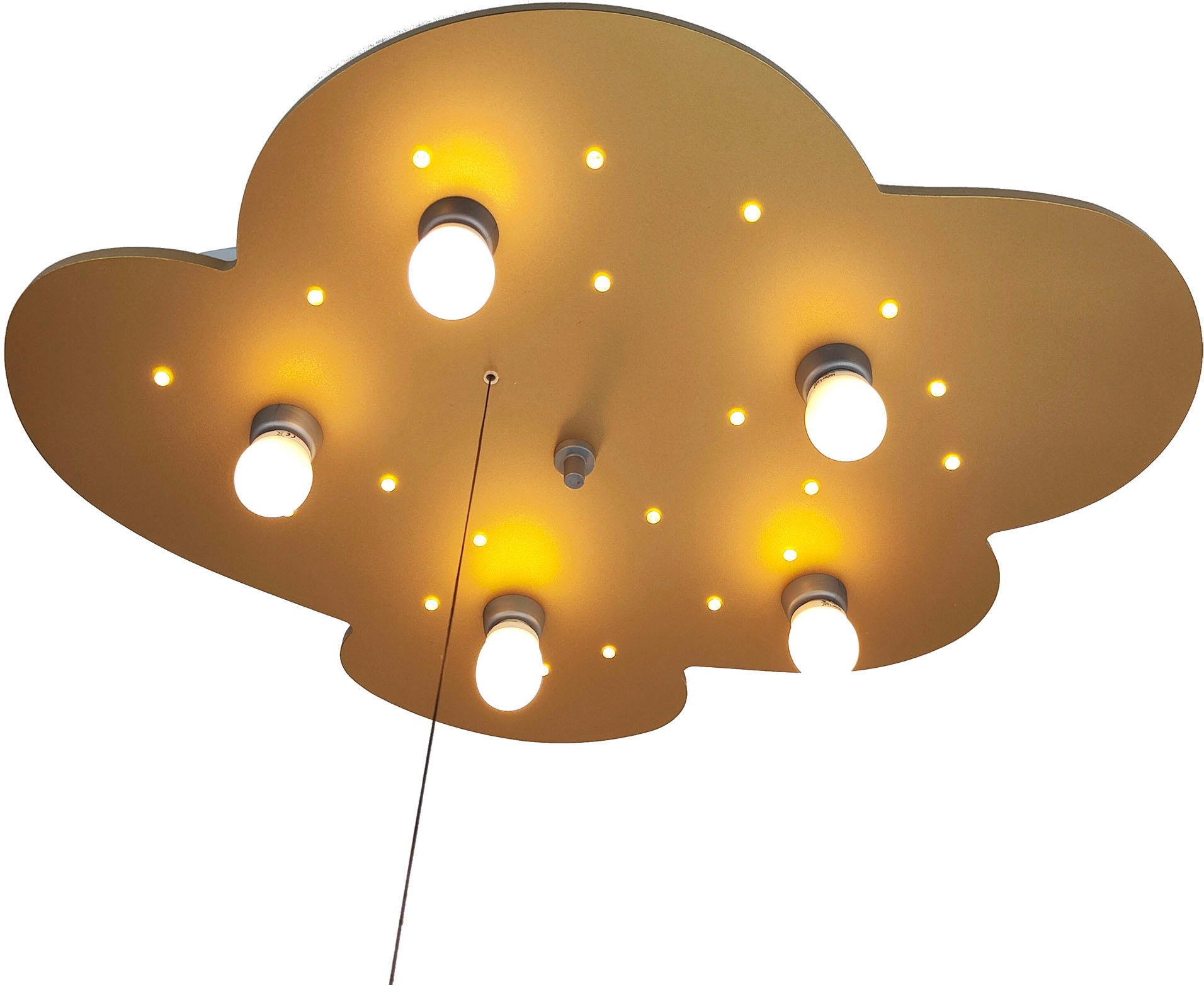 niermann Deckenleuchte »Wolke, Gold«, 5 flammig, Leuchtmittel E14   ohne Le günstig online kaufen
