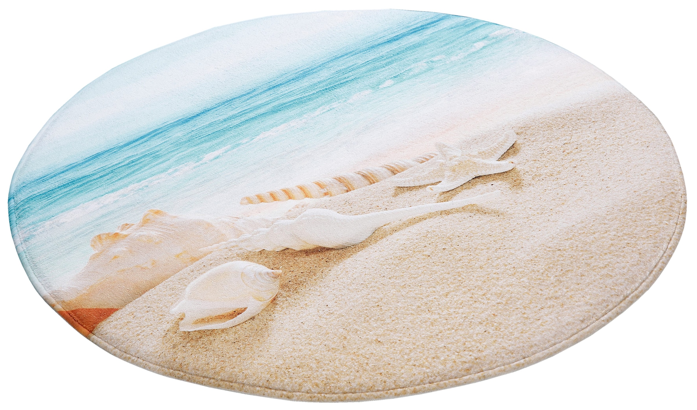 my home Badematte »Strand«, Memory Schaum, fußbodenheizungsgeeignet-schnell trocknend, mit Strand-Motiv, Badematten auch als 2 teiliges Set erhältlich