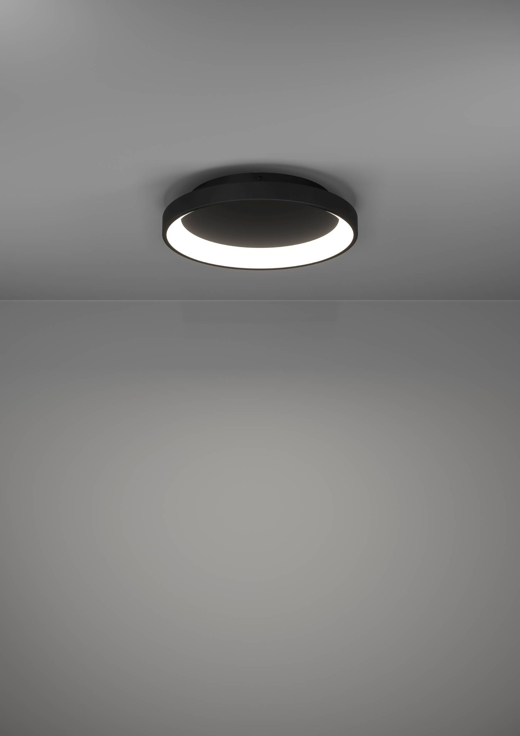 EGLO Deckenleuchte »Loretello Deckenlampe, Wohnzimmerlampe, Metall und Kunststoff, Lampe« LED-Modul 1 Stk. Kaltweiß | Neutralweiß | Warmweiß Wand-/Deckenleuchte - H7,5 x Ø35 cm - schwarz - 12W inkl.