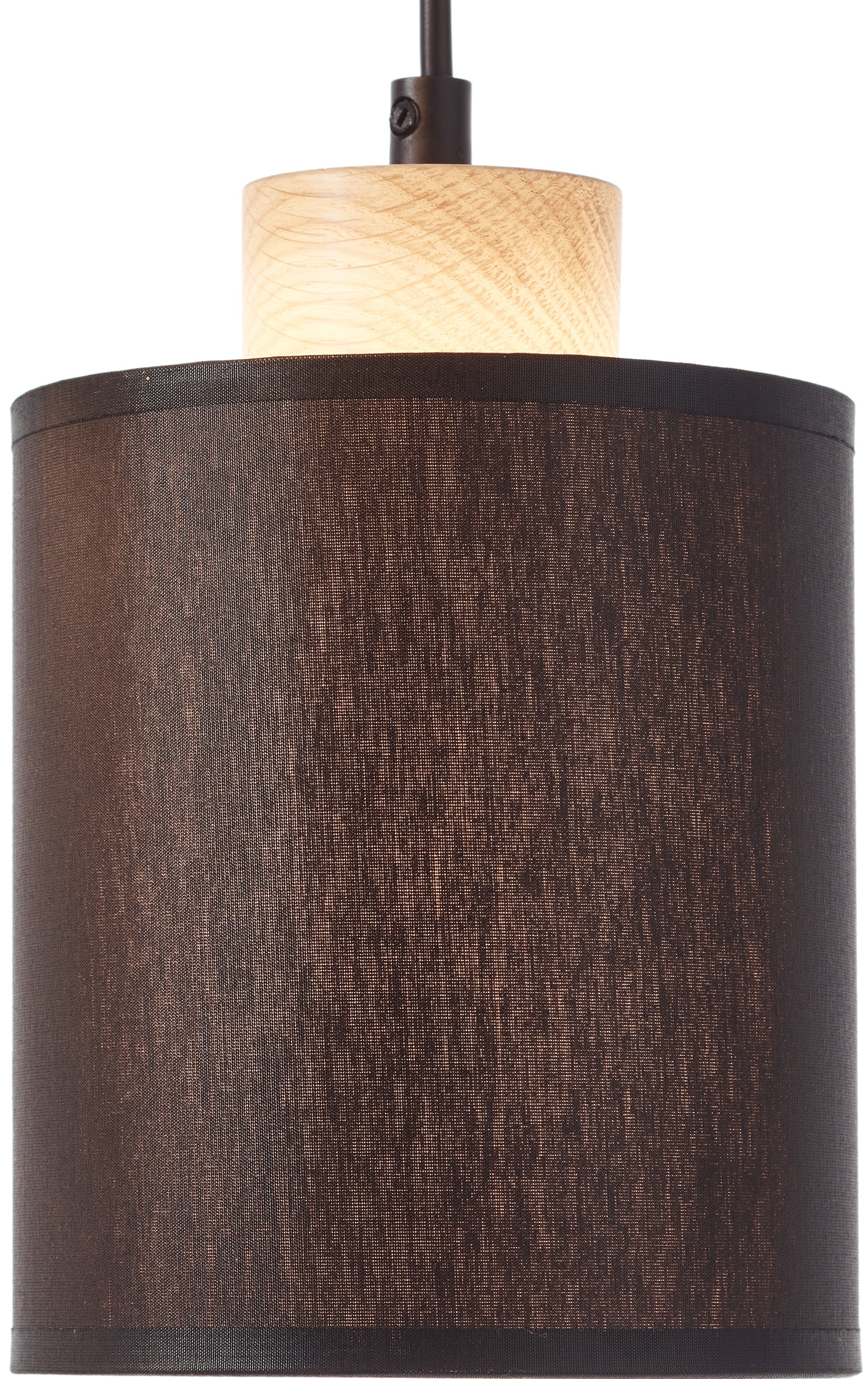 Brilliant Pendelleuchte »Vonnie«, 4 flammig, Leuchtmittel E27 | ohne Leuchtmittel, Stoffschirme, 111cm Höhe, 80 cm Breite, 4 x E27, kürzbar, schwarz/holz
