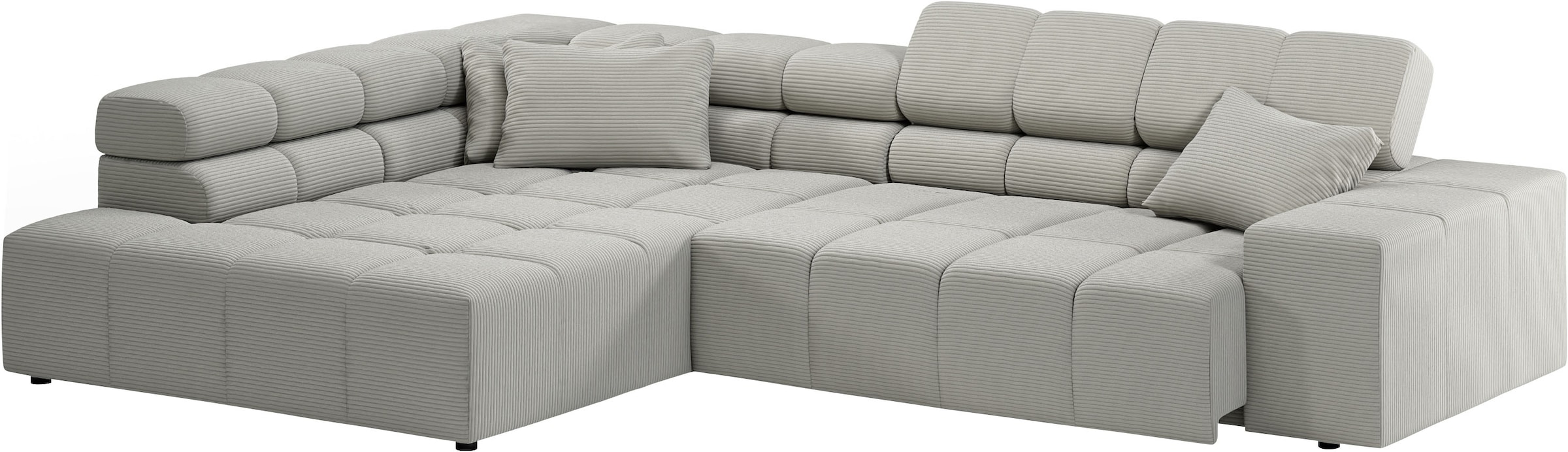 INOSIGN Ecksofa »Ancona incl. Kopfteilverstellung, Breite 319cm, L-Form«, wahlweise motorische Sitztiefenverstellung, auch in Cord + Easy Care