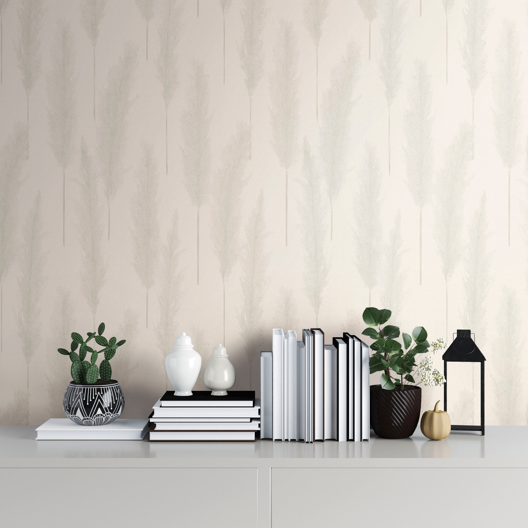 A.S. Création Vliestapete »Hygge«, floral-Motiv-gemustert, Tapete Schilfgras Tapete Pampasgras Tapeten Wohnzimmer Schlafzimmer