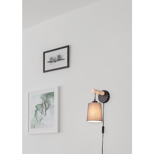 andas Wandleuchte »Pitholm«, 1 flammig-flammig, Wandlampe aus  naturbelassenem Echtholz mit Stoffschirm, FLEX Connect online bestellen